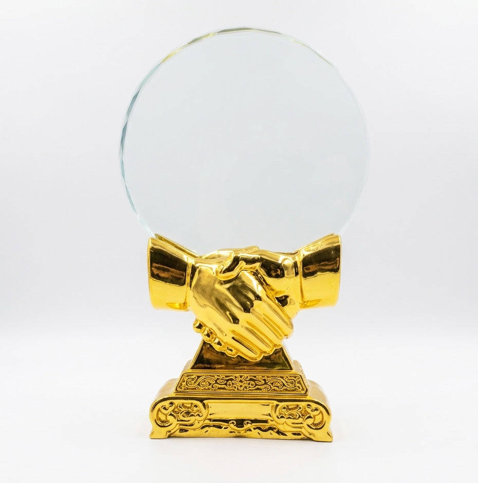 GOLDEN HANDSHAKE CRYSTAL TROPHY ( LCR001 )