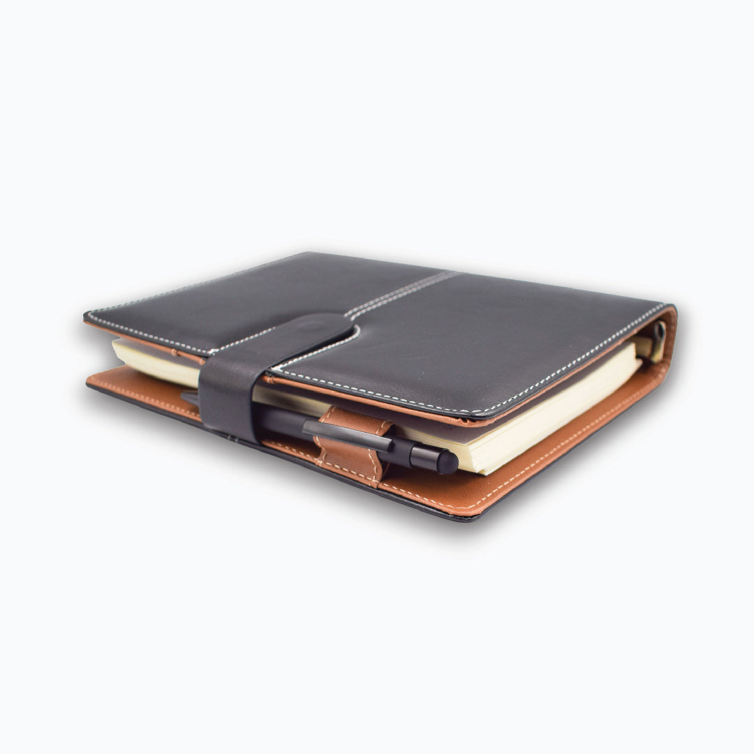 PROMOTIONAL GIFT SET – PU LEATHER A5 MAGNET NOTEBOOK WITH PREMIUM METAL PEN