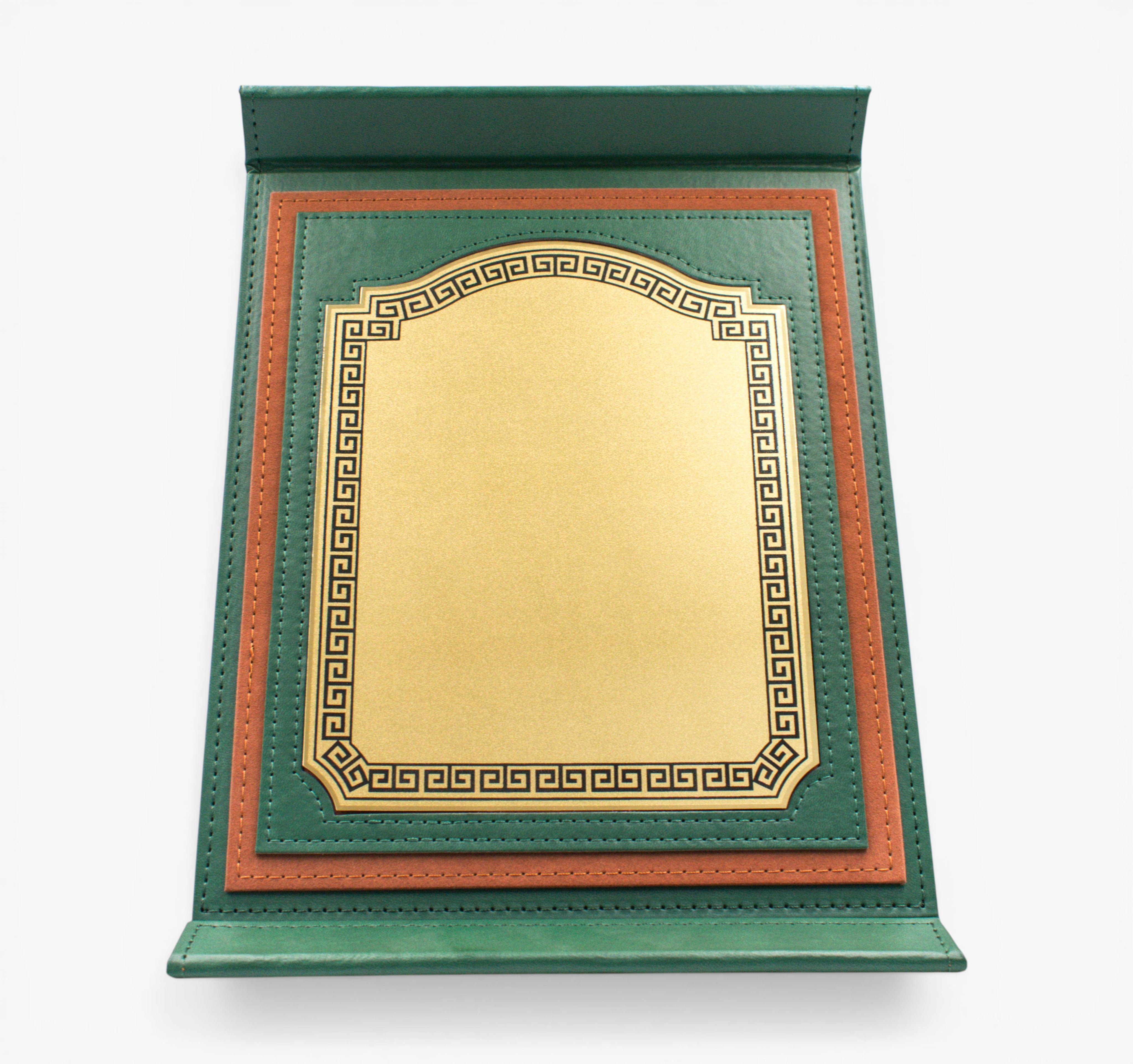 CERTIFICATE TROPHY WITH GOLD PLATE FOLDER GREEN ( H-15 )