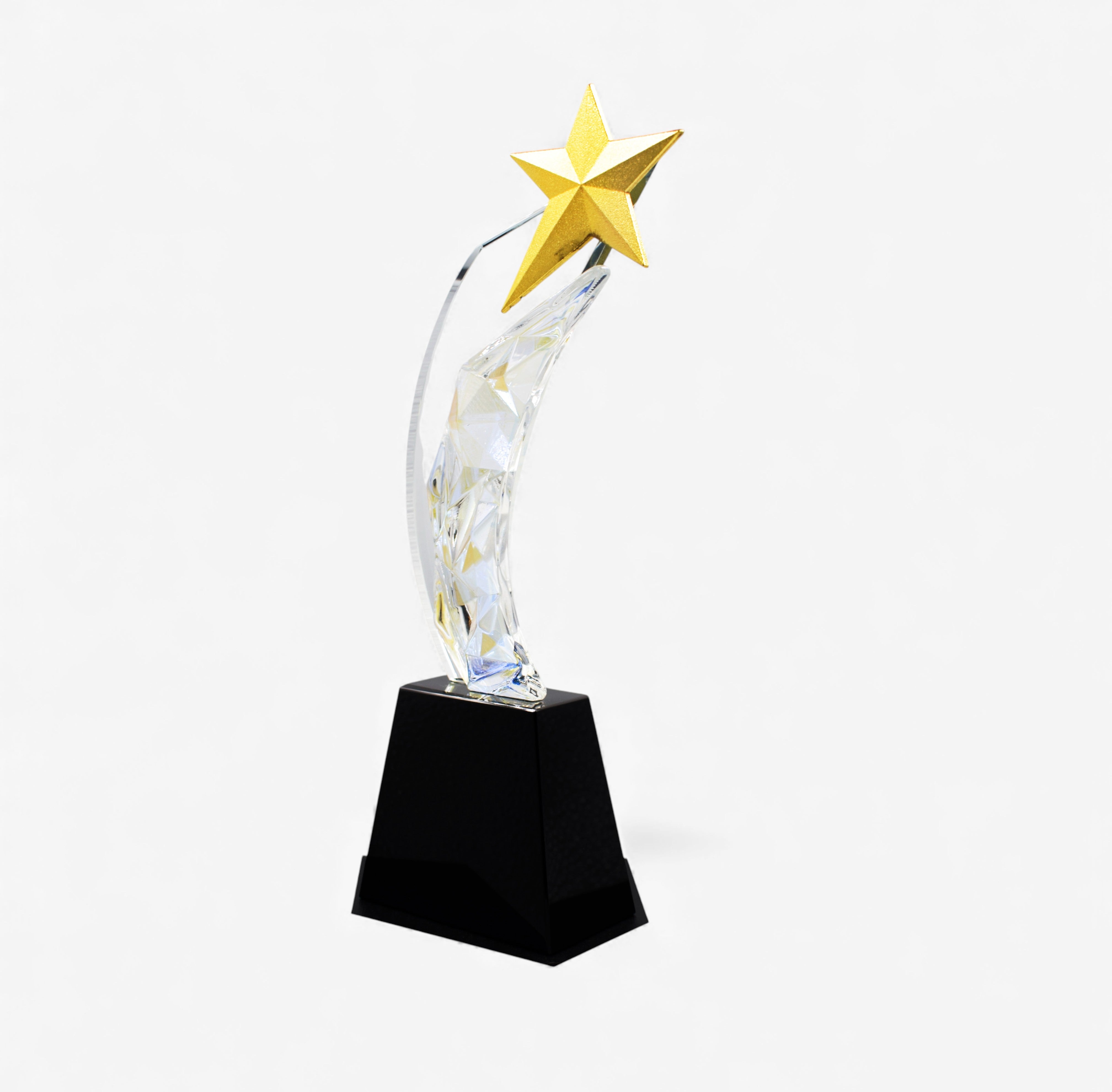 RAINBOW DIAMOND WITH METAL STAR CRYSTAL GLASS AWARDS -B1-HK1100-29