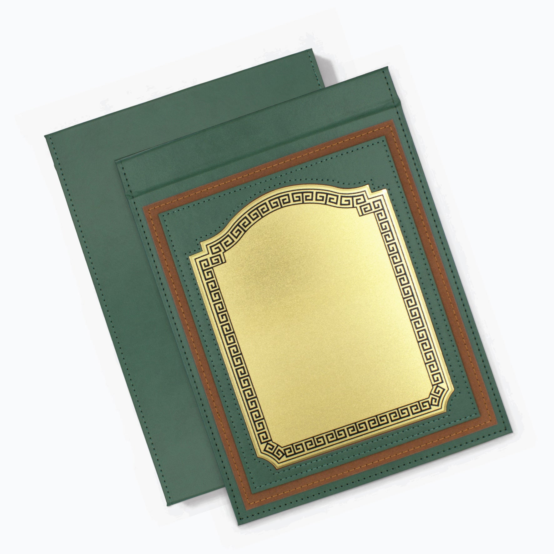 CERTIFICATE TROPHY WITH GOLD PLATE FOLDER GREEN ( H-15 )