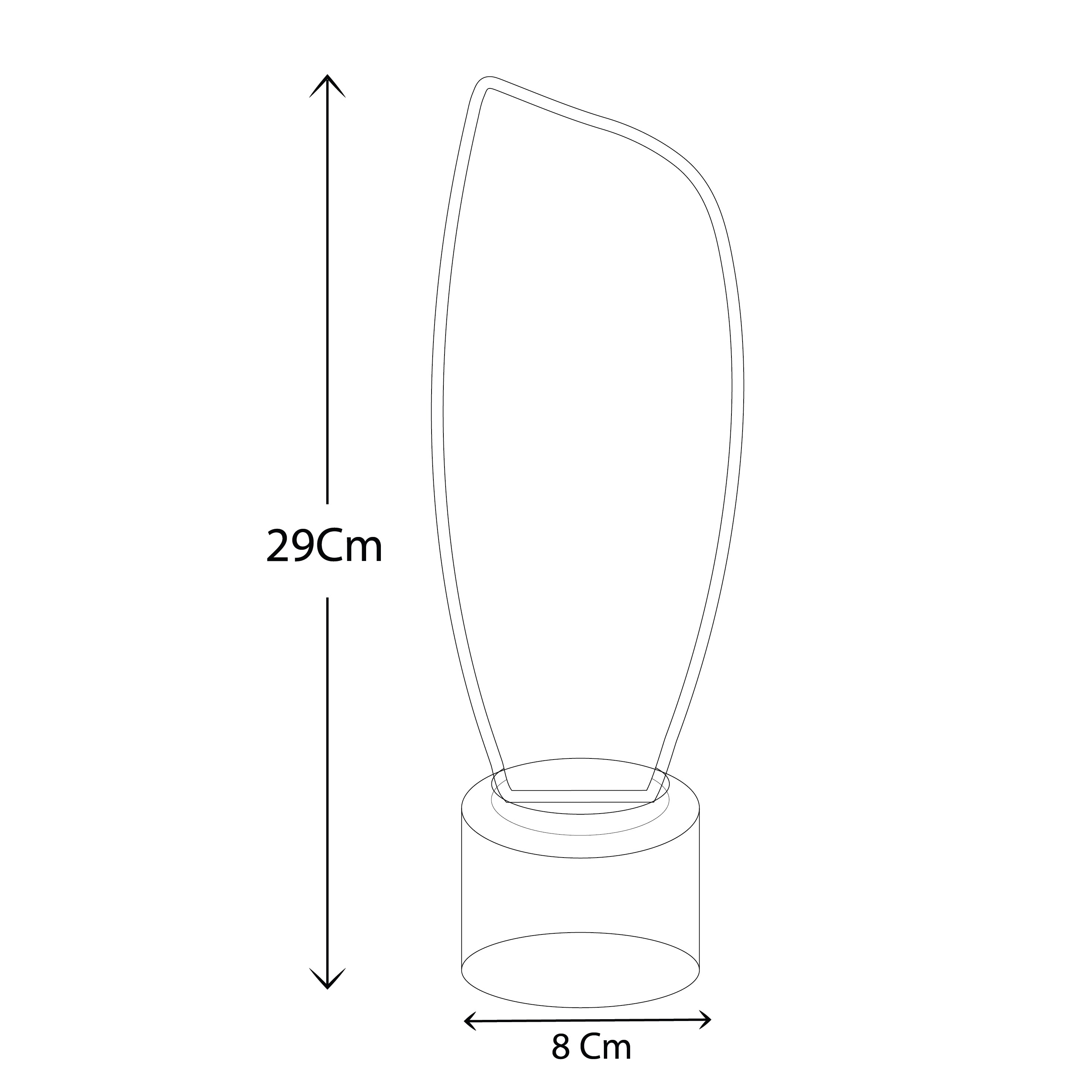 CURVED  FLAME-SHAPED ROUND, LIGHT-BROWN WOODEN BASE -YK5827C