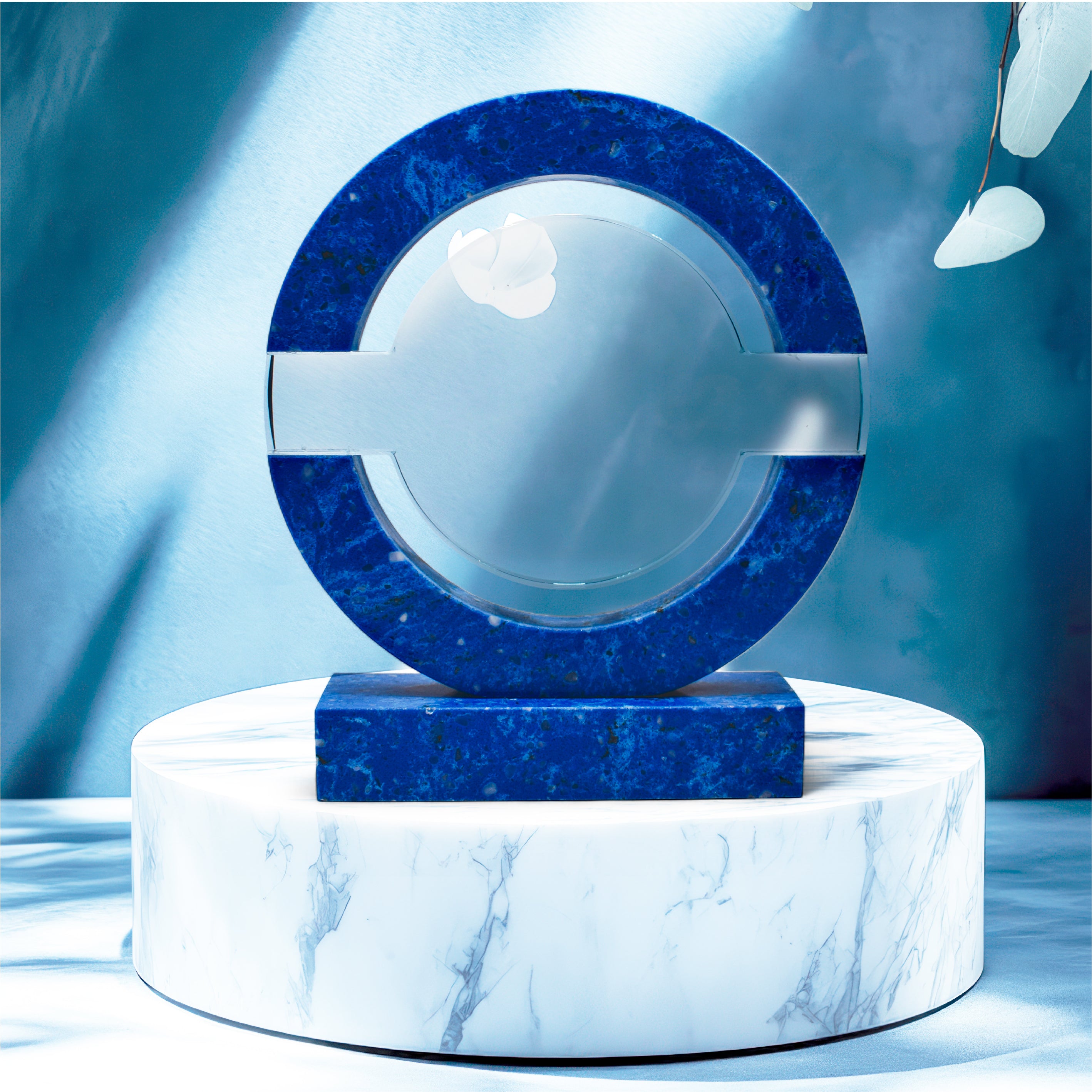 BLUE ROUND CRYSTAL & MARBLE AWARD-LS24055