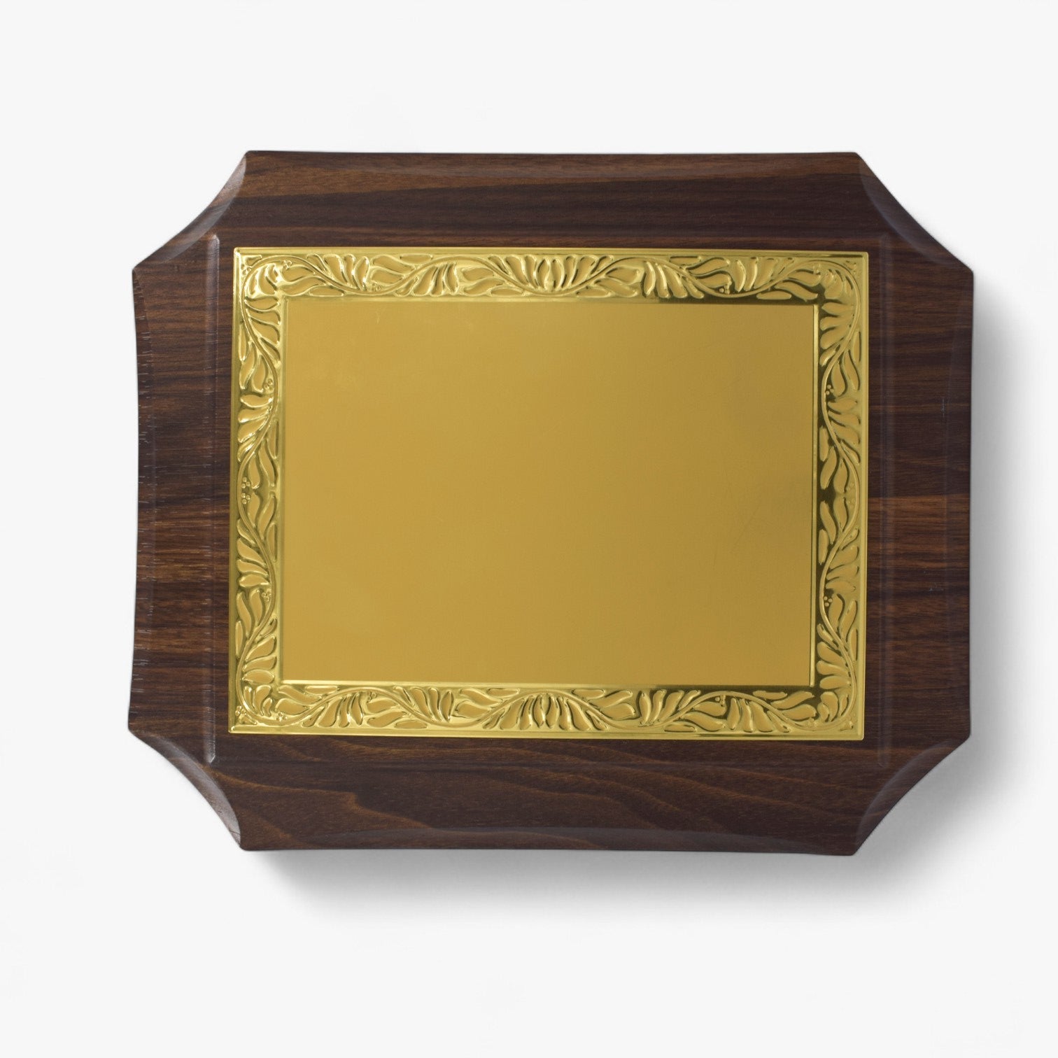 GOLD ALUMINUM PLATE WOODEN CERTIFICATE PLAQUE AWARD (Y-4266 )
