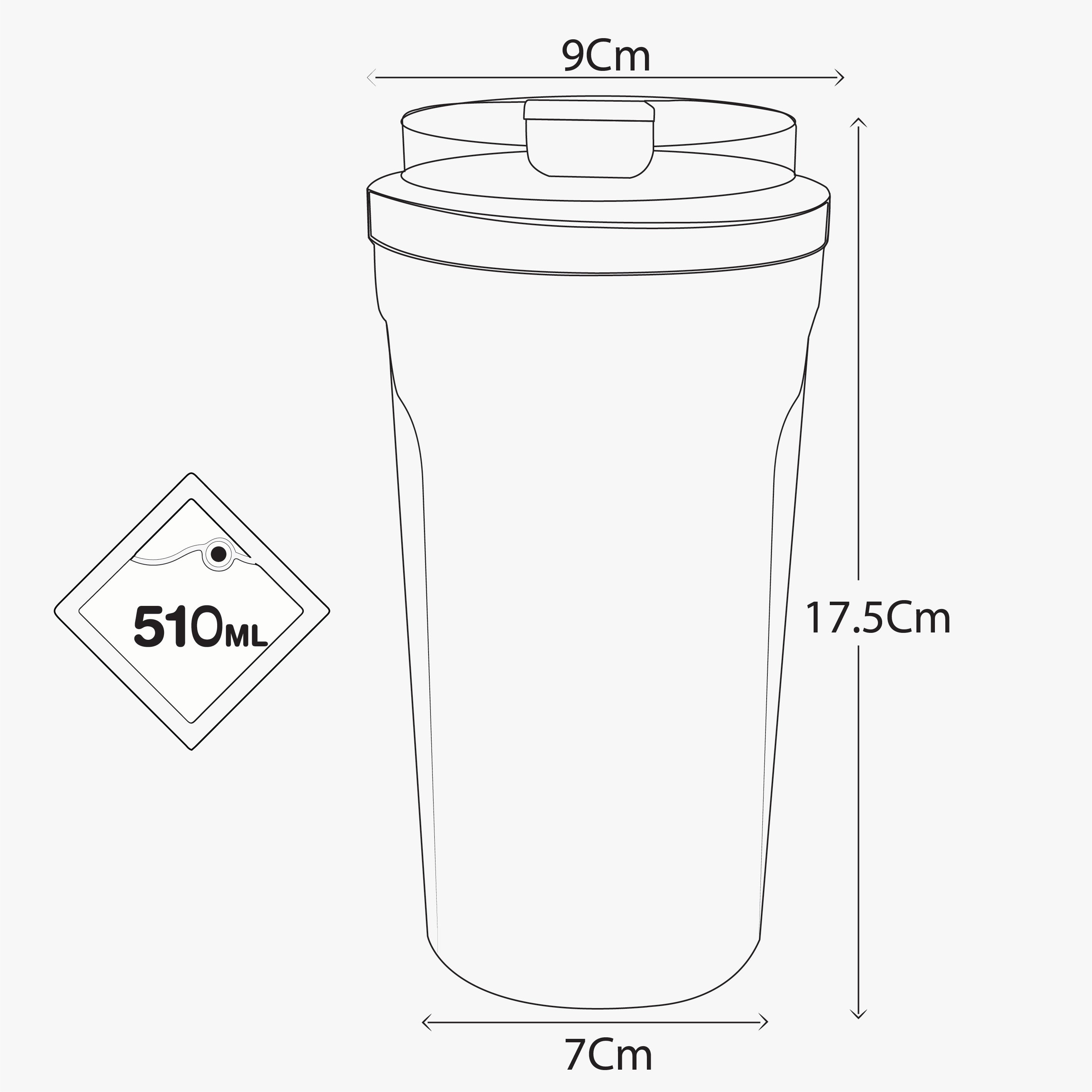 TUMBLER 510ML  DOUBLE WALL STAINLESS STEEL