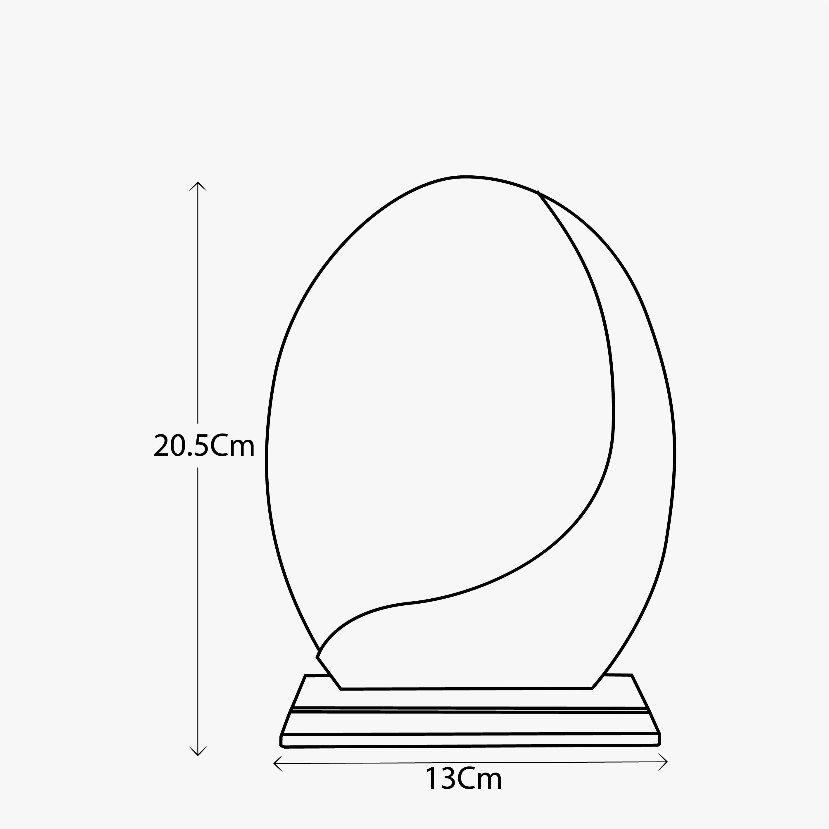 WOODEN TEXTURE OVAL SHAPED  CRYSTAL AWARD TROPHY-CA205
