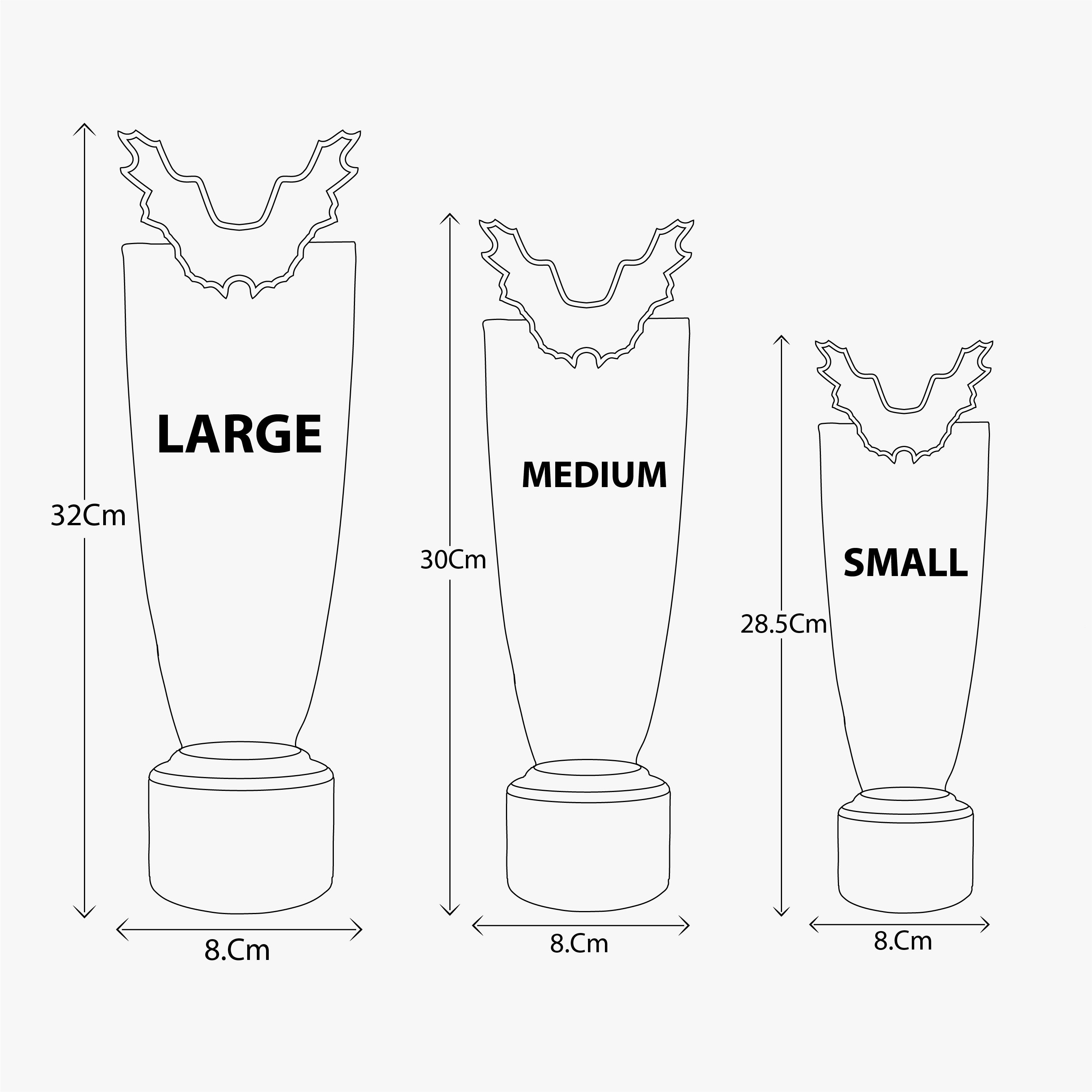 CRYSTAL GLASS TROPHY WITH BLUE WINGS & WOOD BASE-LS24012