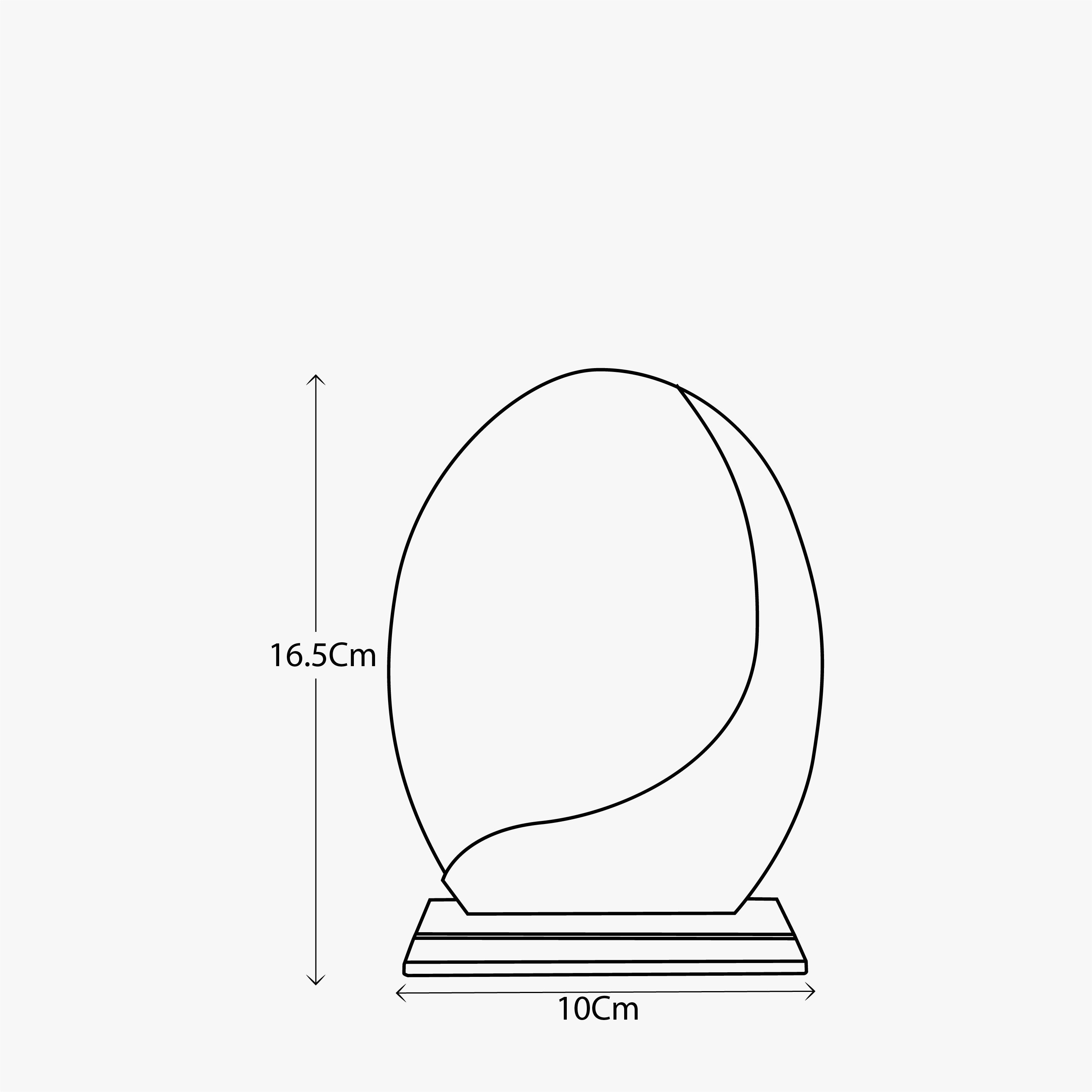 WOODEN TEXTURE OVAL SHAPED  CRYSTAL AWARD TROPHY-CA205