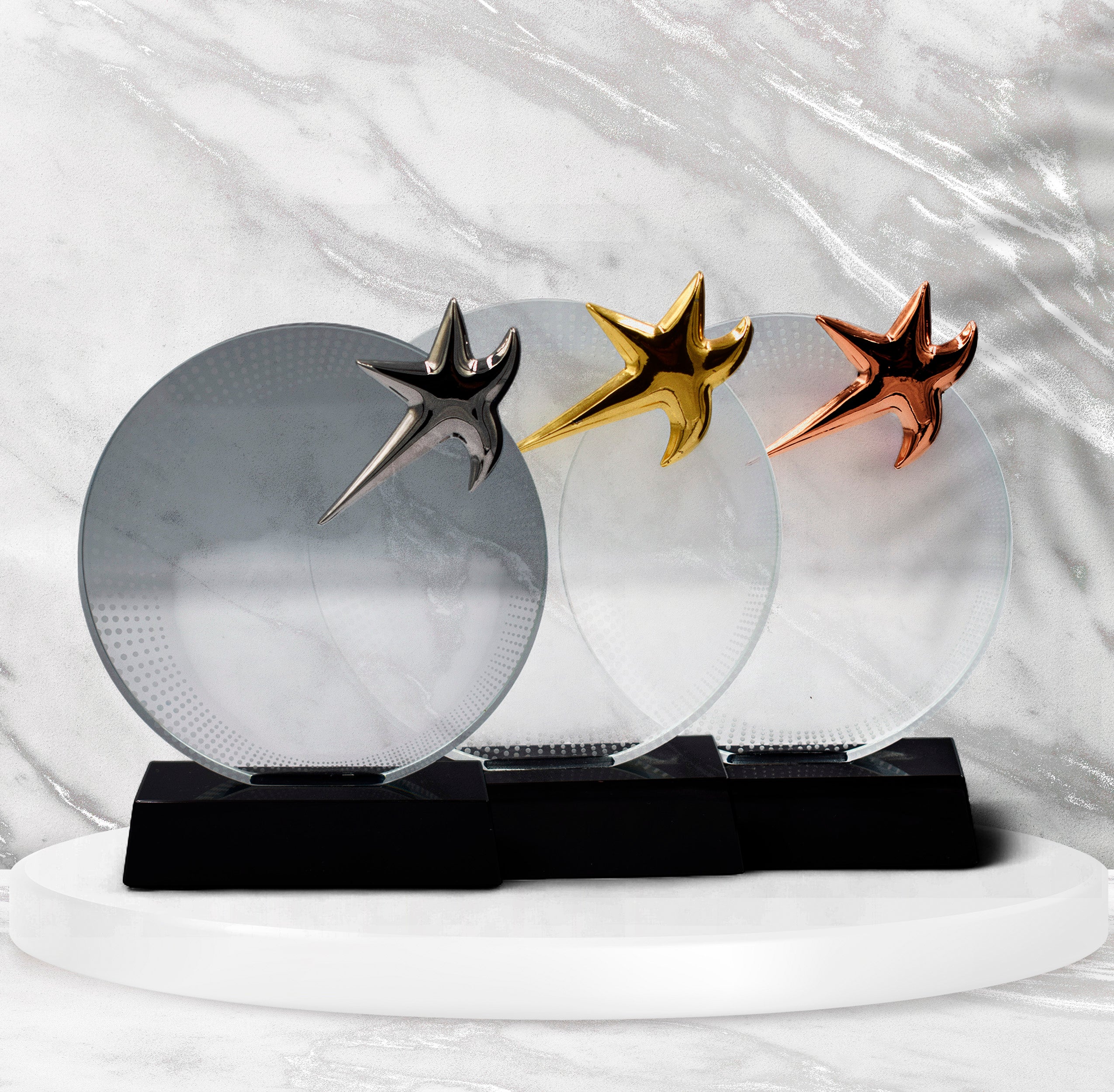 STAR ROUND CRYSTAL  AWARD (ST-52)