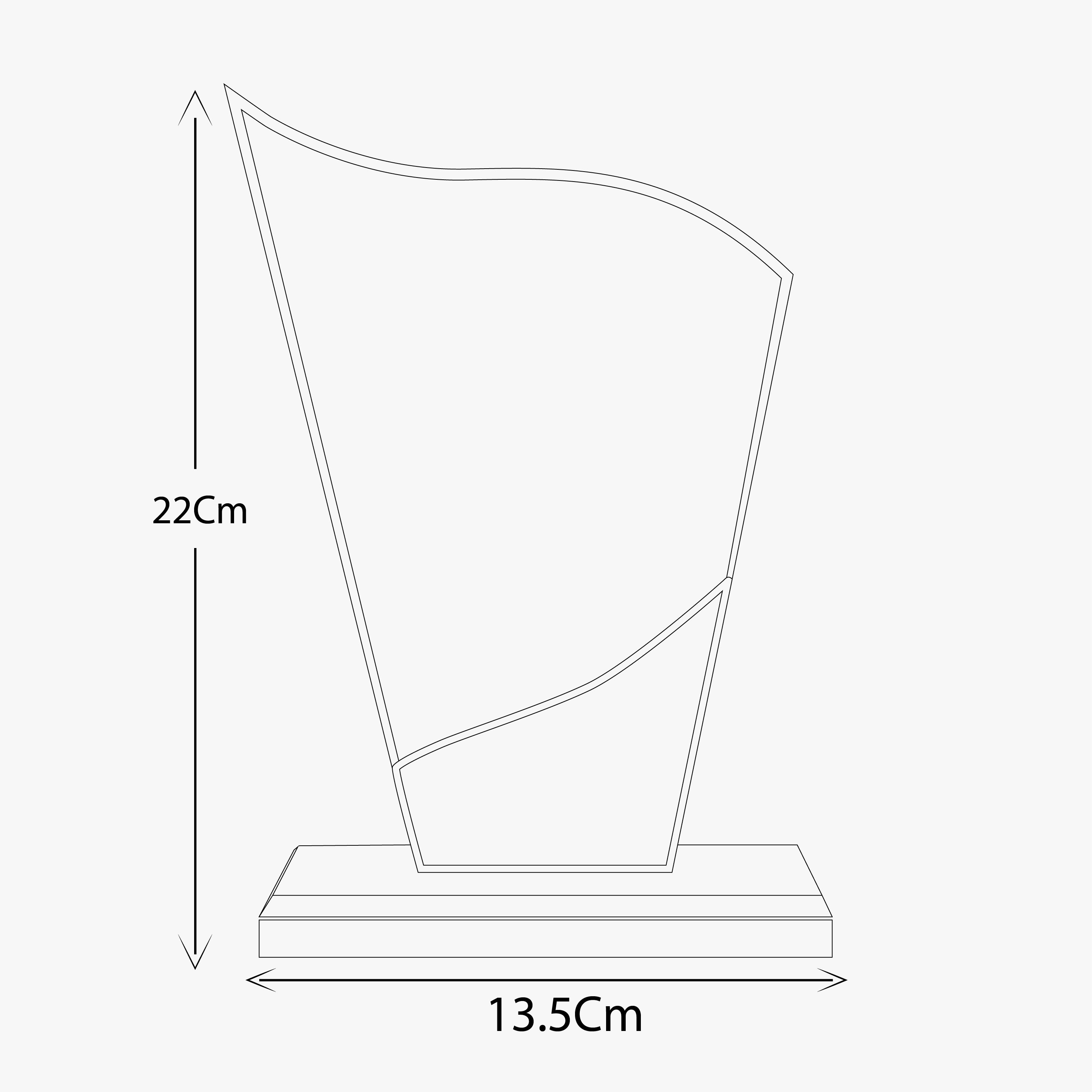 CRYSTAL WOOD ACCENT WAVE AWARD ( 2117C )