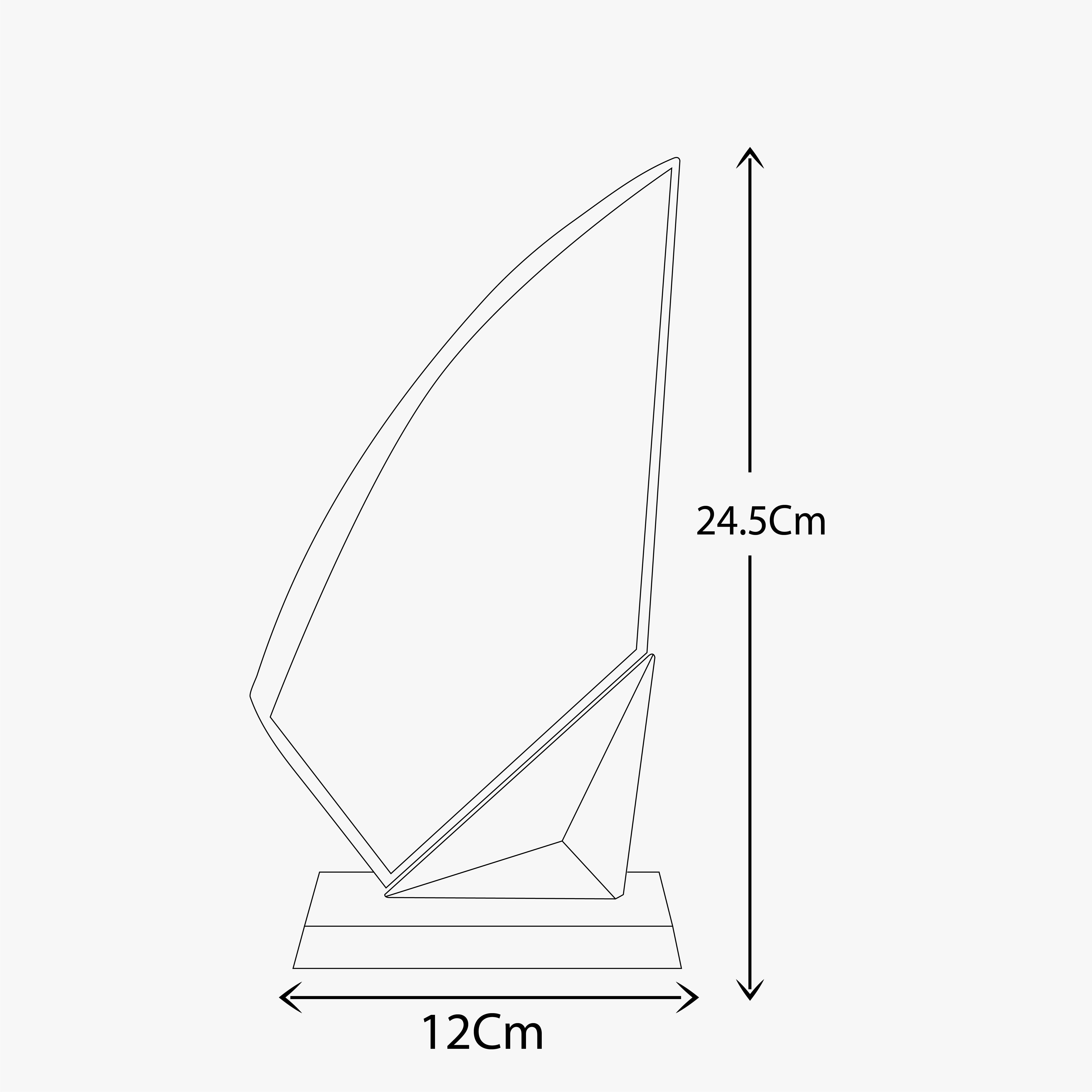 SKYWARD SAIL SHAPE CRYSTAL  AWARD (YK 84)