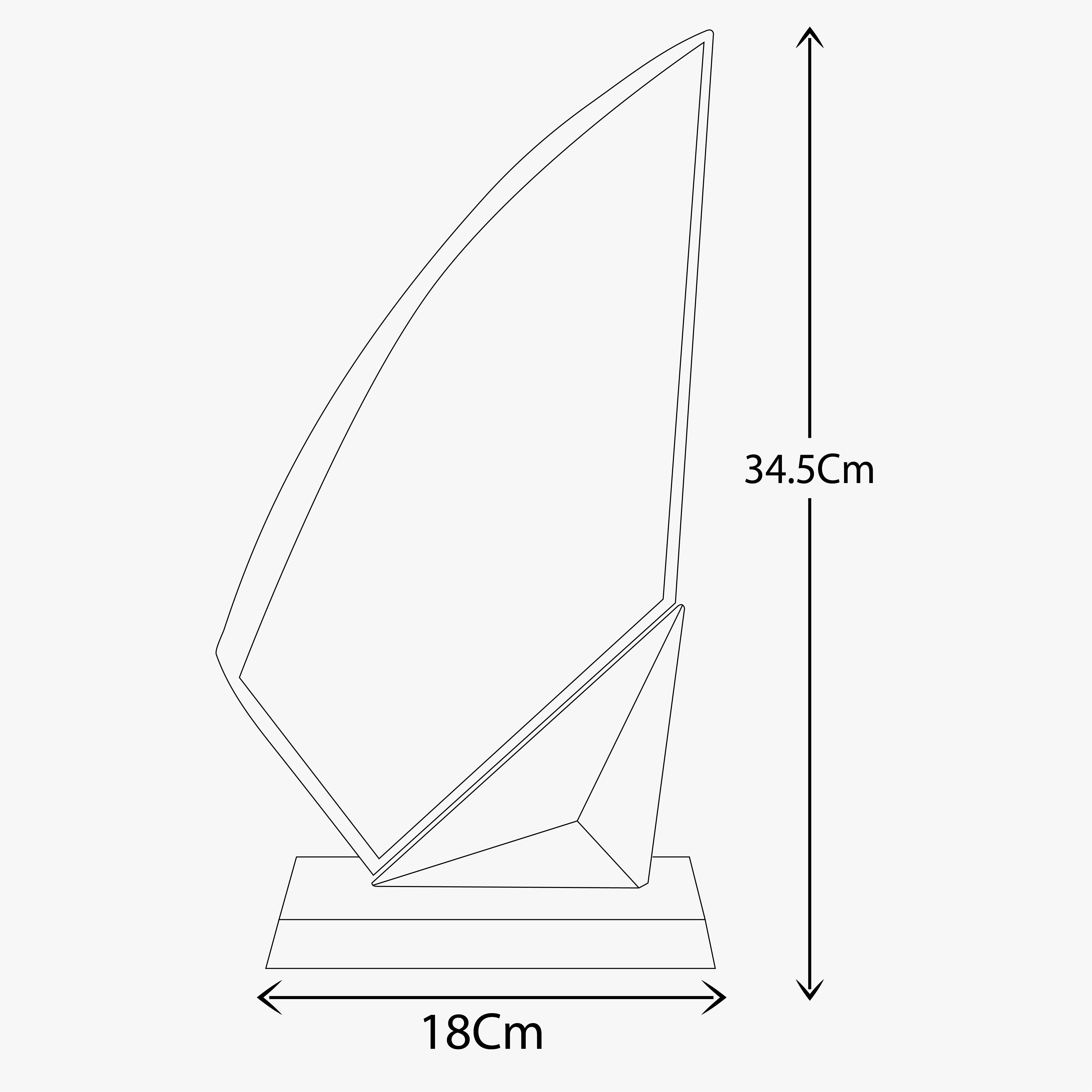 SKYWARD SAIL SHAPE CRYSTAL  AWARD (YK 84)