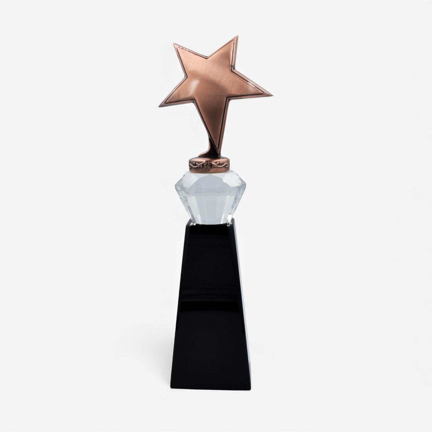 STAR DIAMOND CRYSTAL TROPHY WITH BLACK BASE -HK