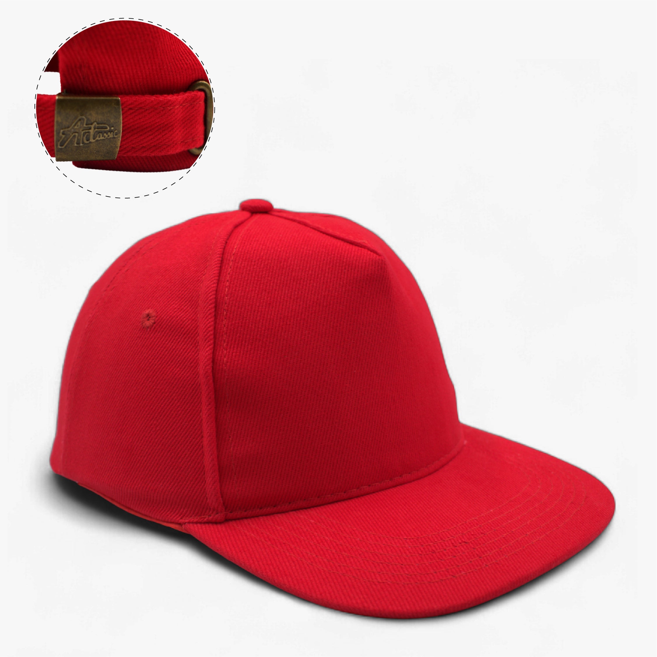 Heavy Brushed 5 Panel Cotton Cap with Metal Buckle