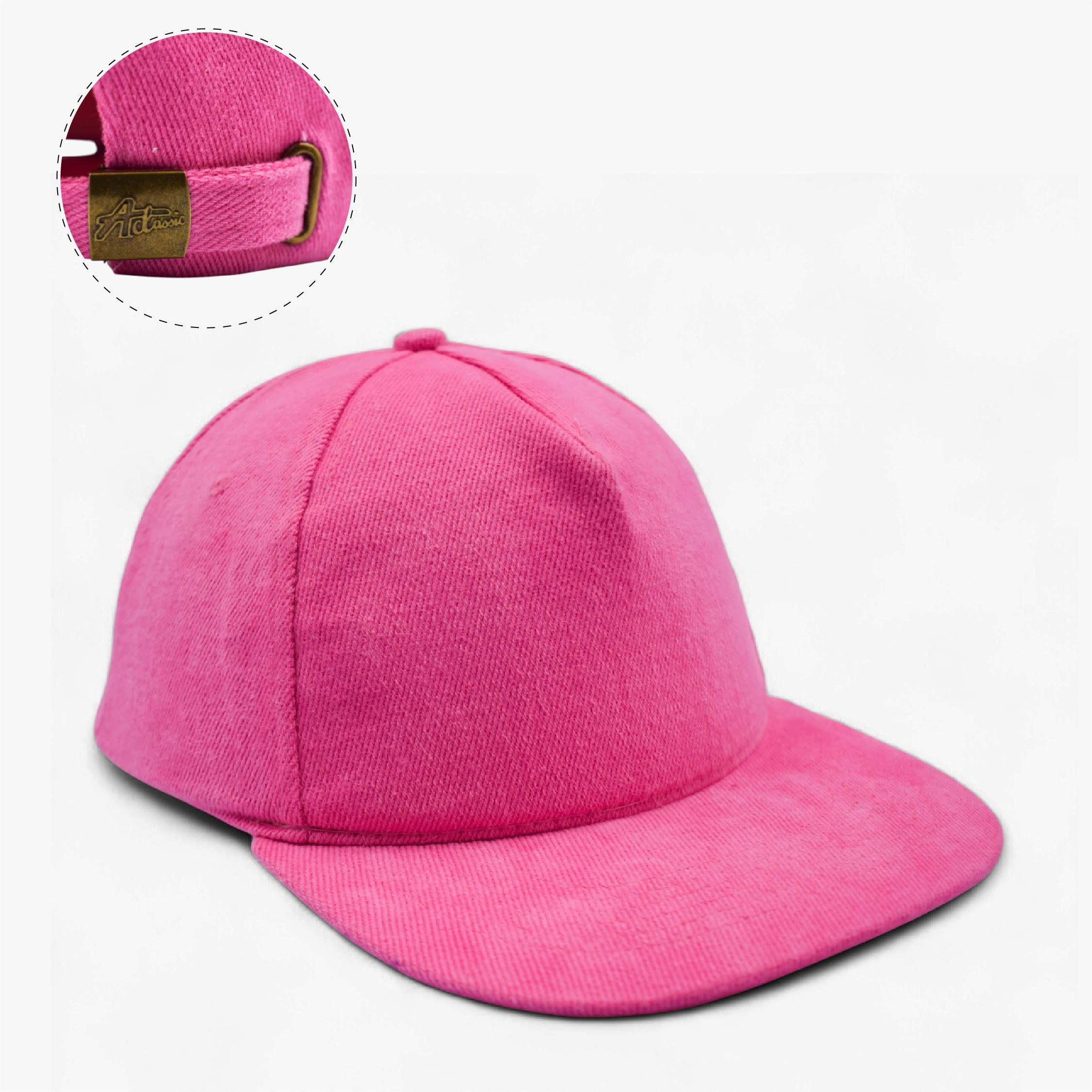 Heavy Brushed 5 Panel Cotton Cap with Metal Buckle