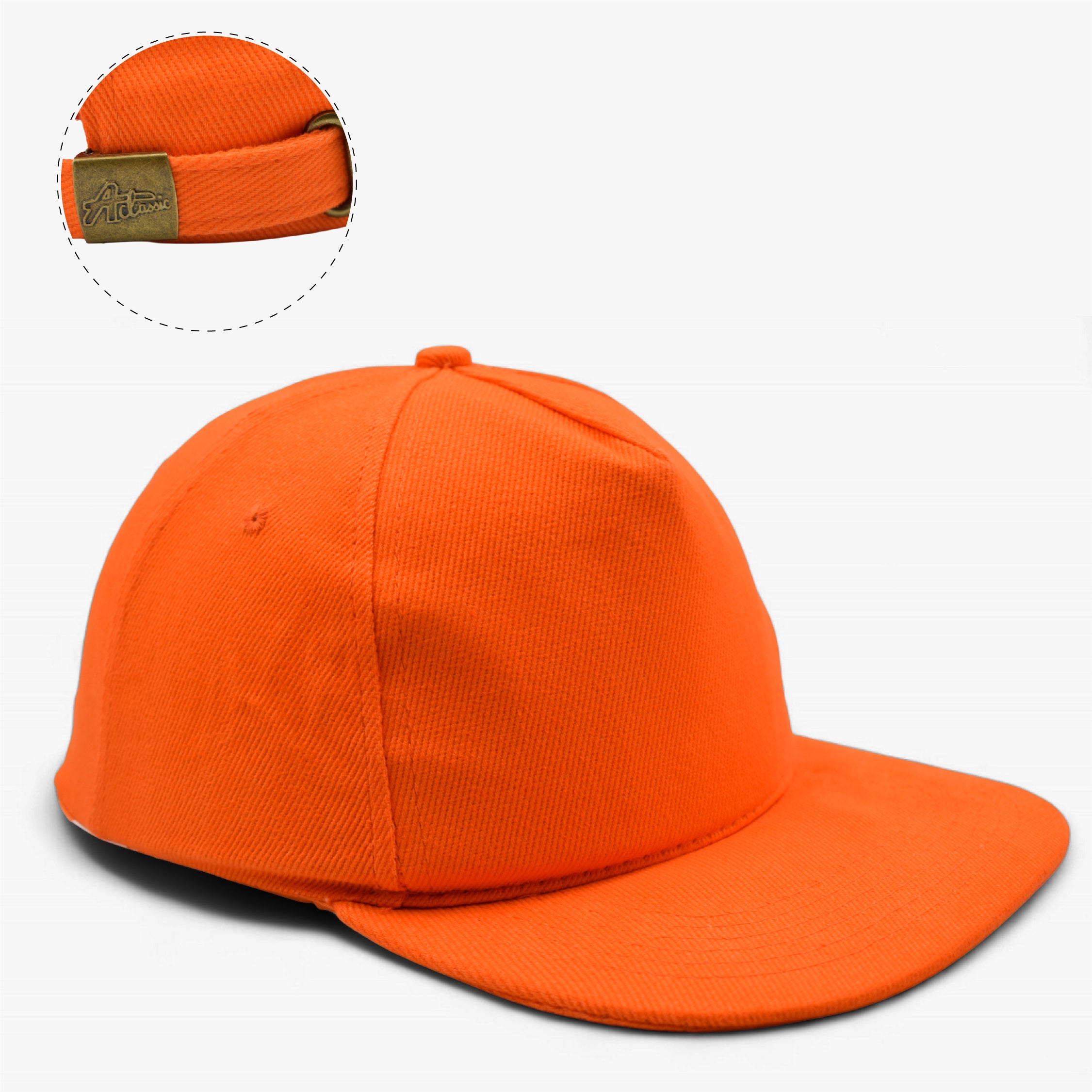 Heavy Brushed 5 Panel Cotton Cap with Metal Buckle