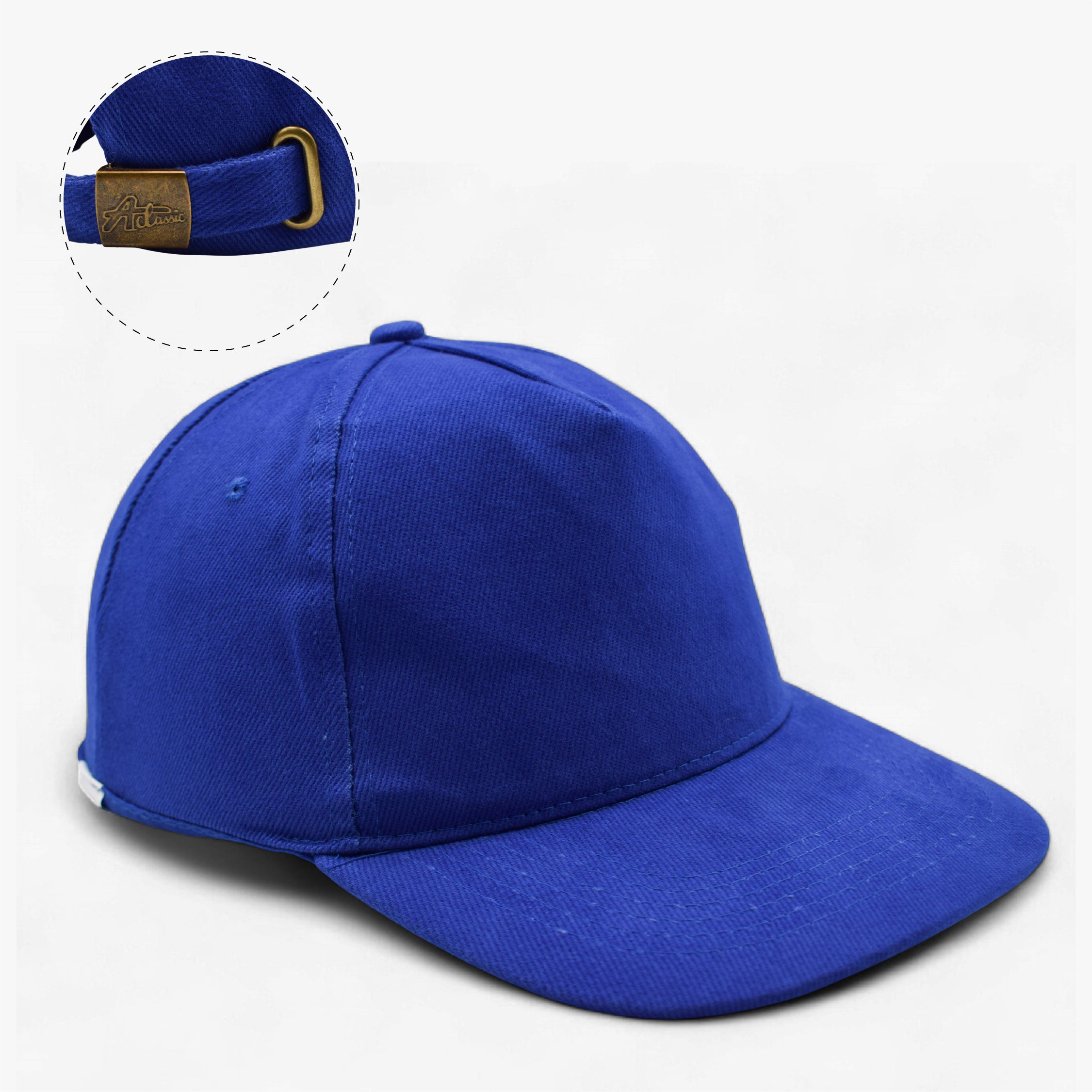 Heavy Brushed 5 Panel Cotton Cap with Metal Buckle