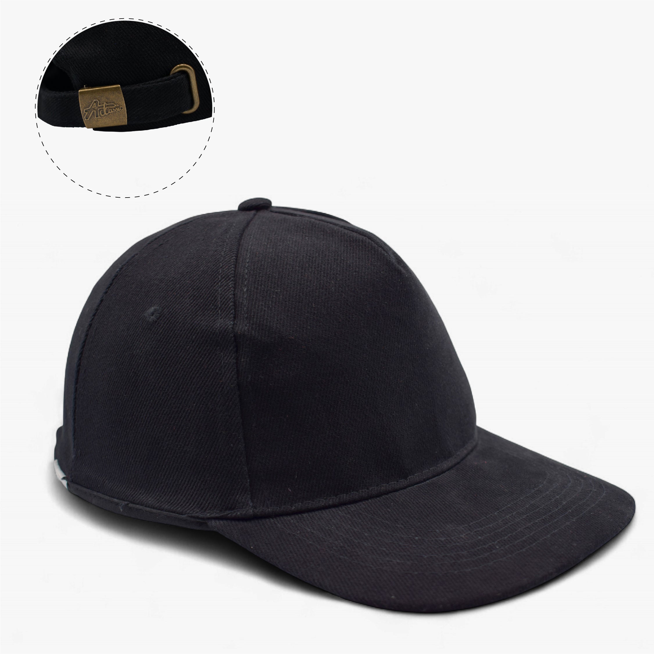 Heavy Brushed 5 Panel Cotton Cap with Metal Buckle