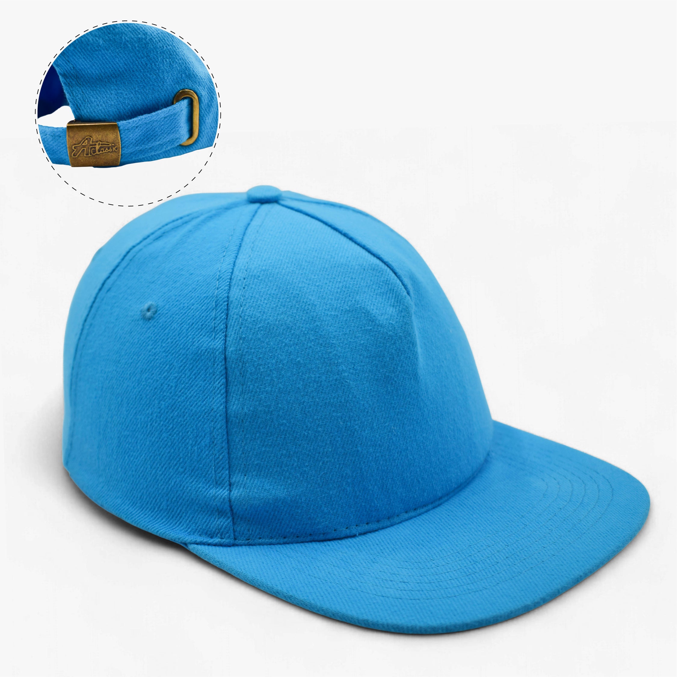 Heavy Brushed 5 Panel Cotton Cap with Metal Buckle