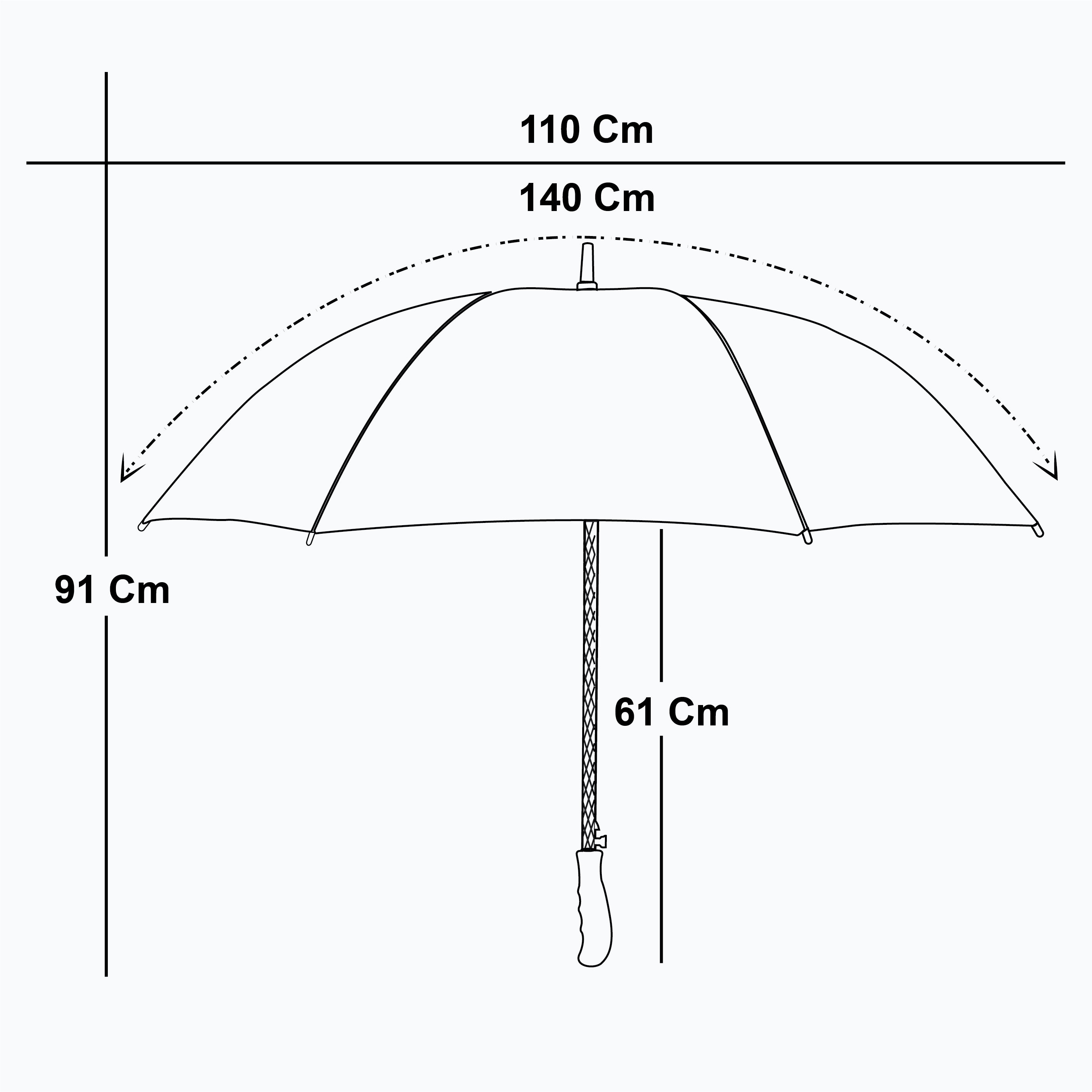 UMBRELLA 8 RIBS AUTO OPEN MANUAL CLOSE VELCRO