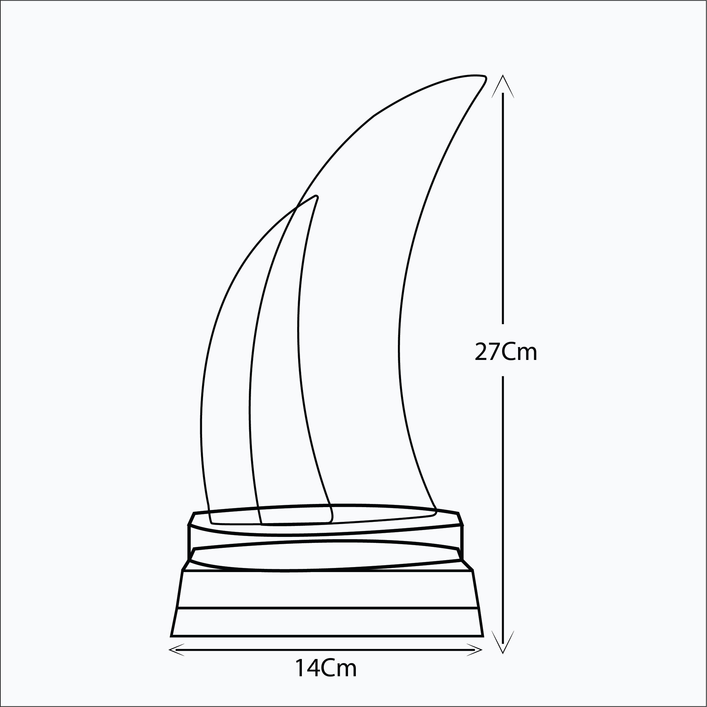 YACHT CRYSTAL TROPHY AWARD F8-HK