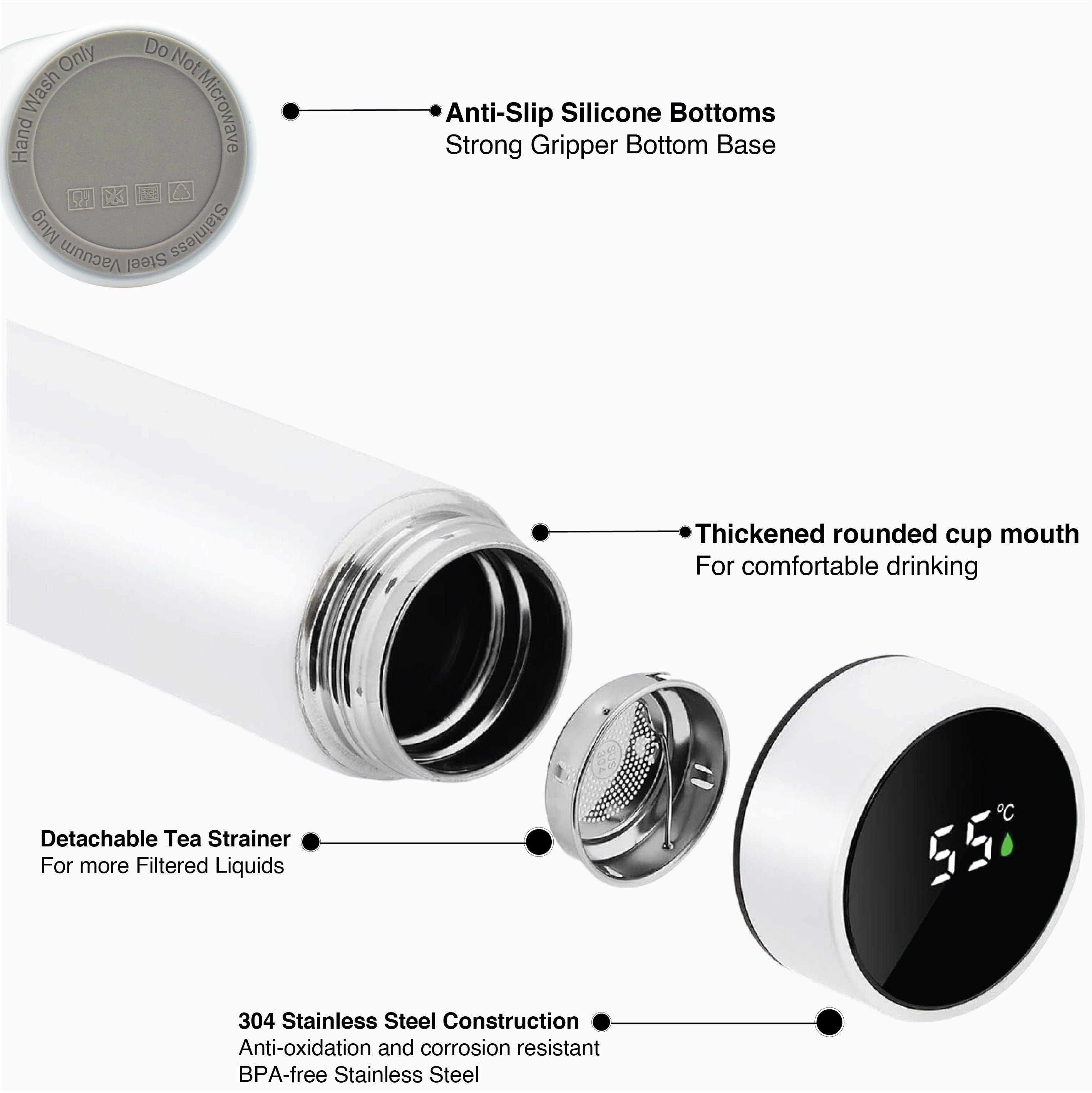 TEMPERATURE LED DISPLAY WATER BOTTLE 500-ML