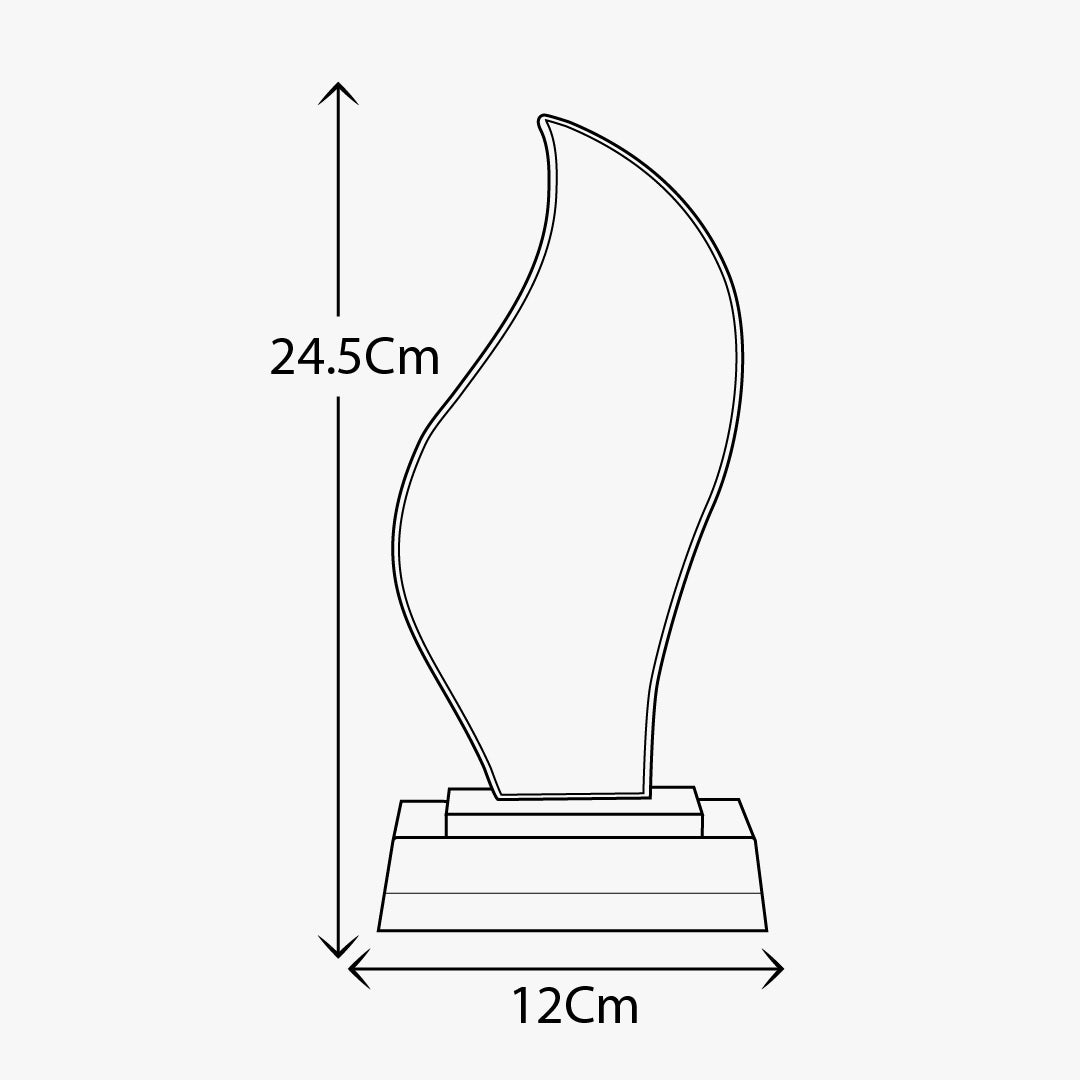 FLAME SHAPED BLUE CRYSTAL AWARD LS24072