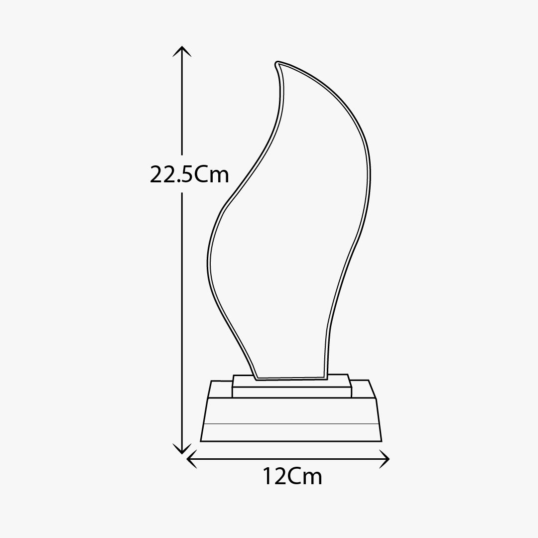 FLAME SHAPED BLUE CRYSTAL AWARD LS24072