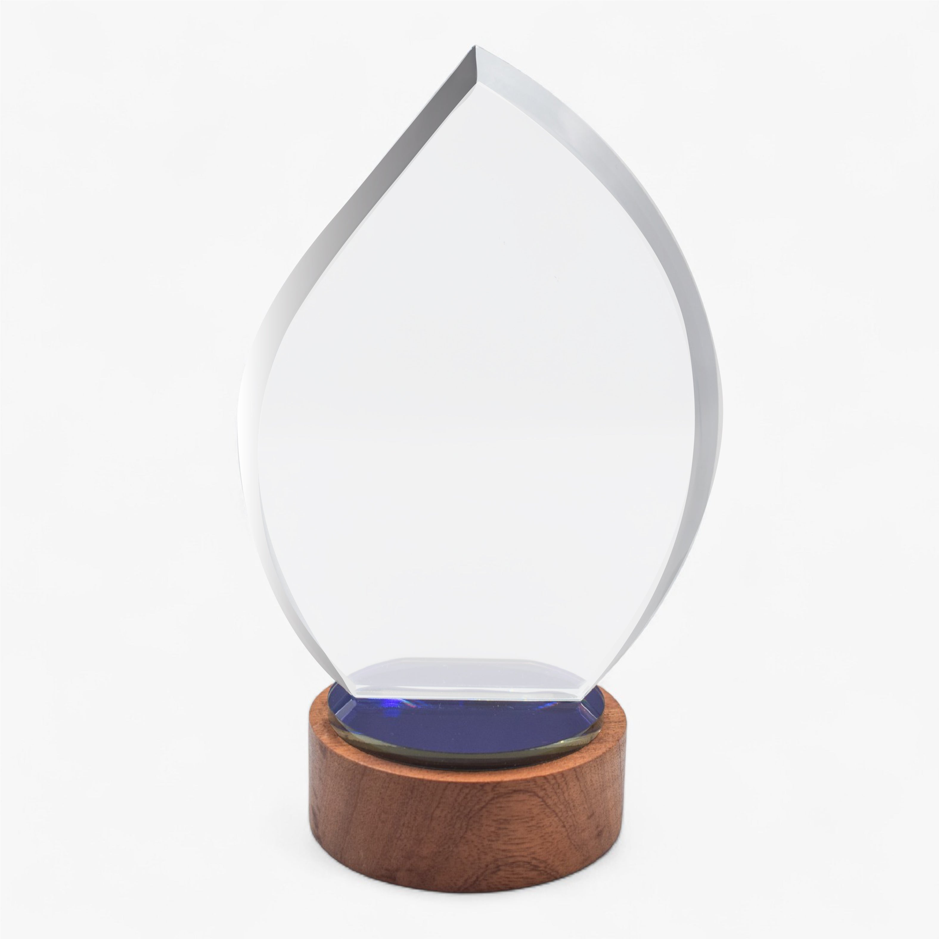 ELEGANT FLAME CRYSTAL TROPHY WITH WOODEN BASE ( CS-232061 )