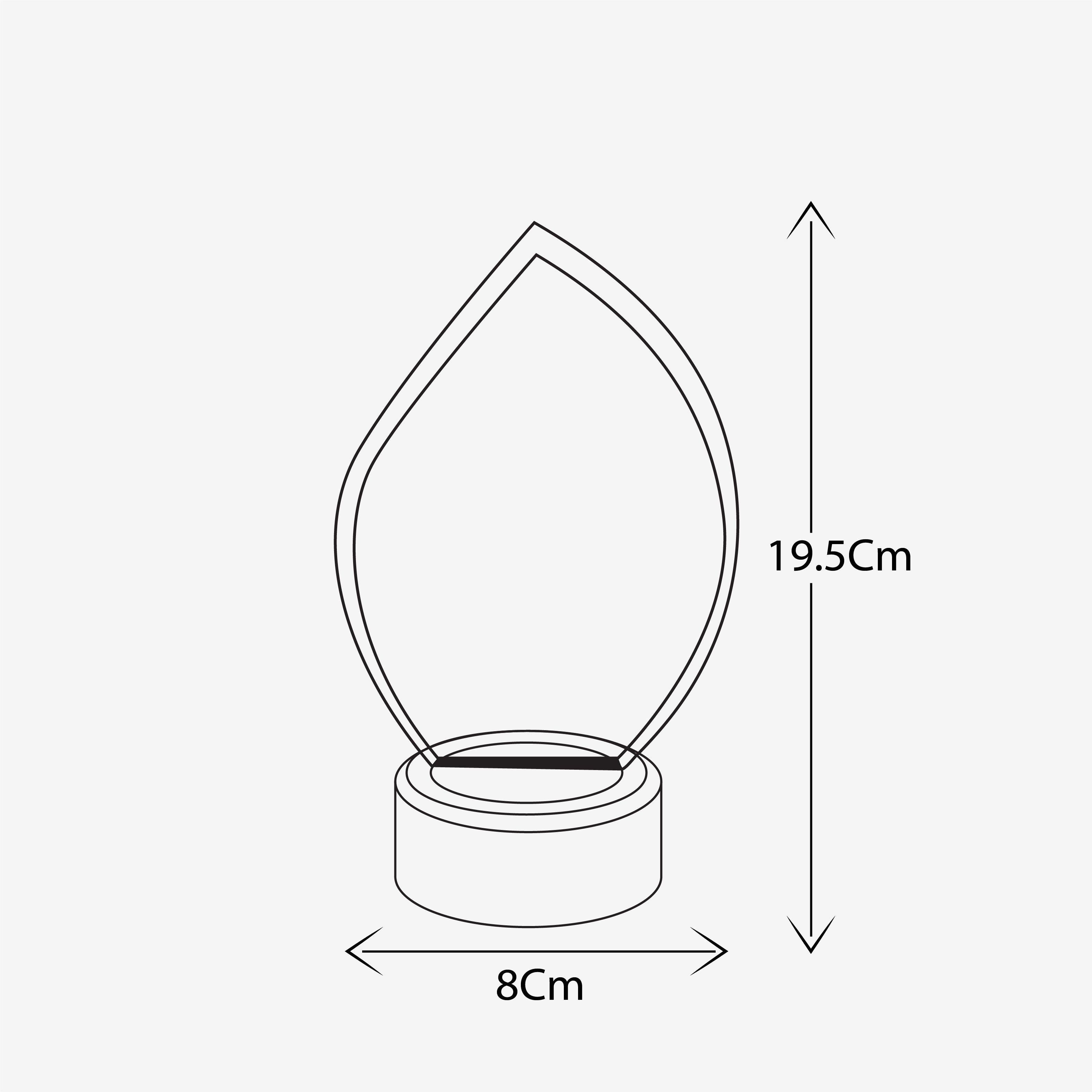 ELEGANT FLAME CRYSTAL TROPHY WITH WOODEN BASE ( CS-232061 )