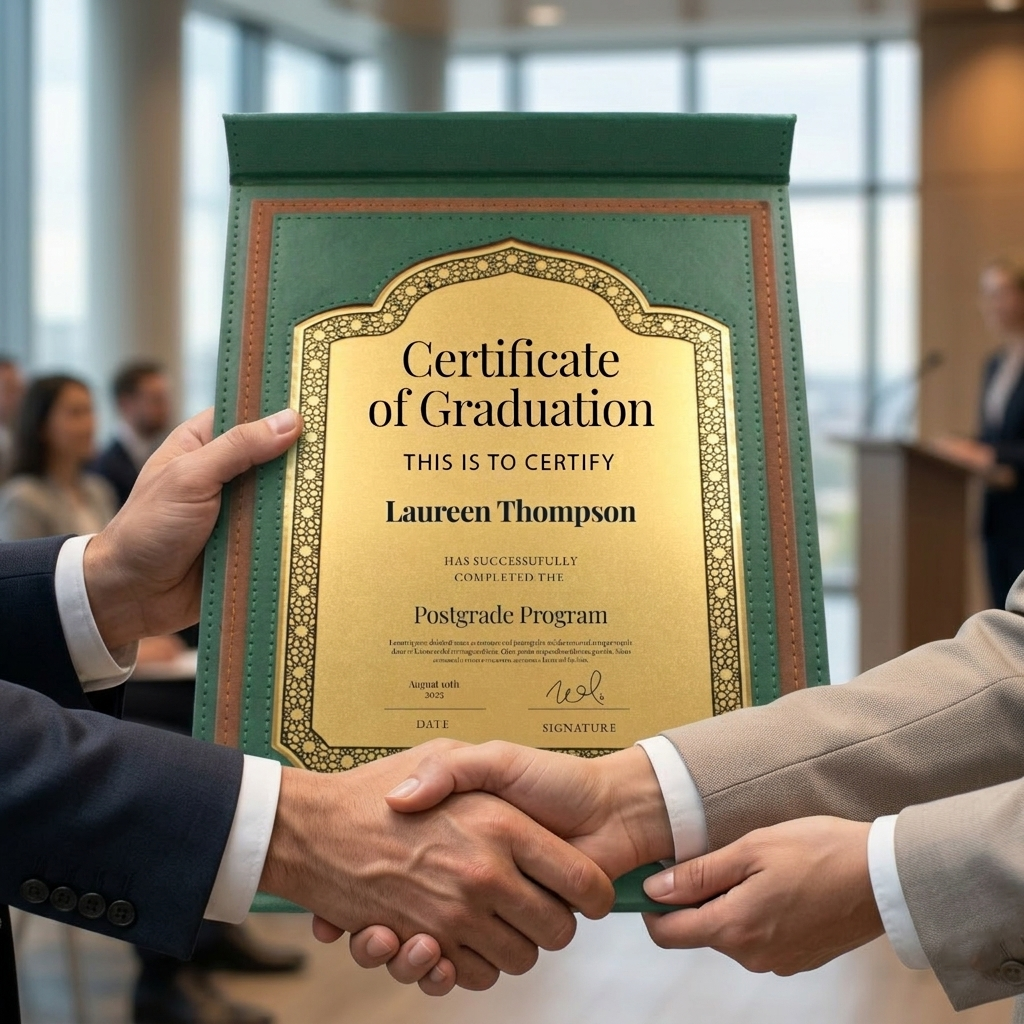 CERTIFICATE TROPHY WITH GOLD PLATE FOLDER GREEN ( H-14  )