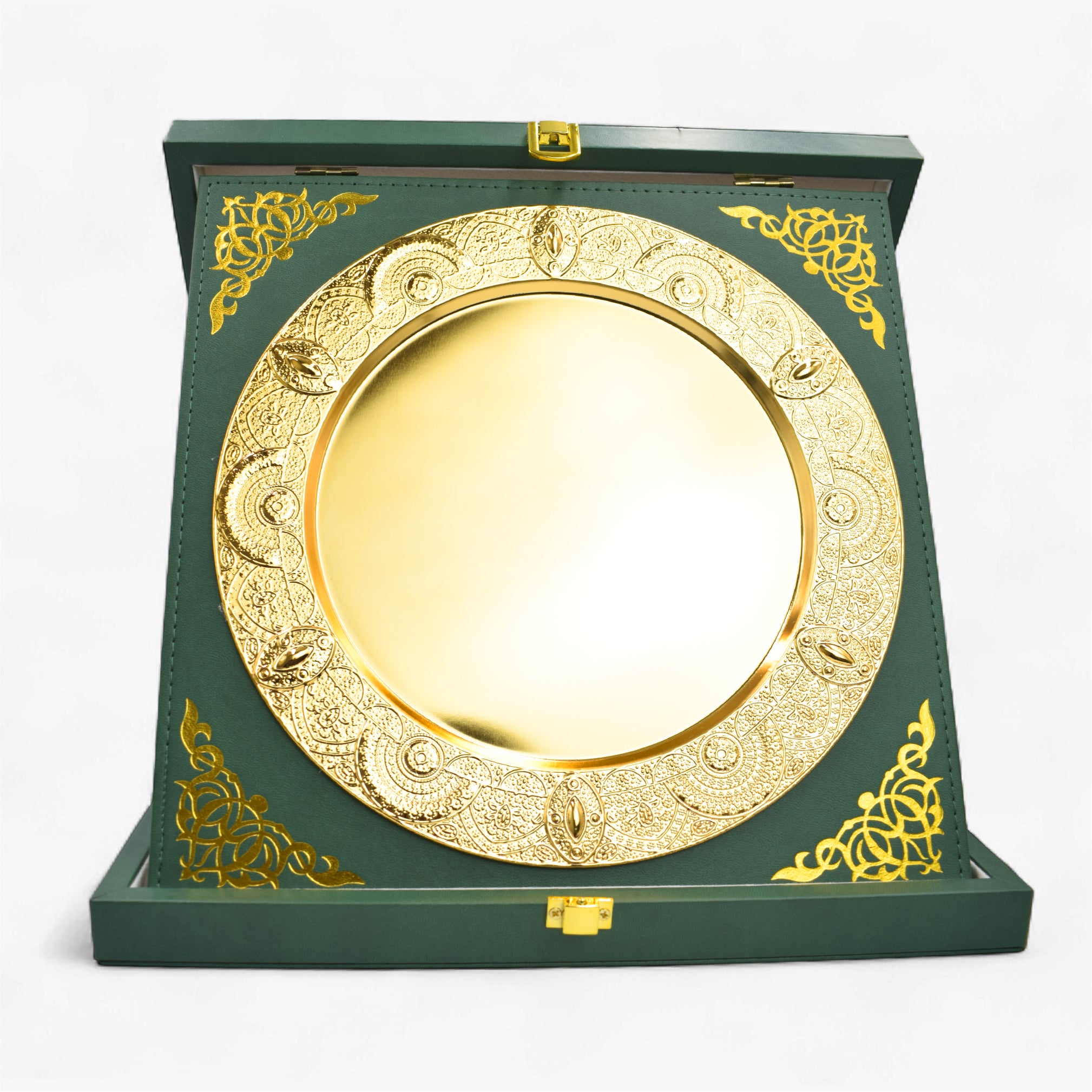 LUXURY GOLD-PLATE WITH PU LEATHER EXECUTIVE BOX – FOLDABLE DISPLAY DESIGN -H4