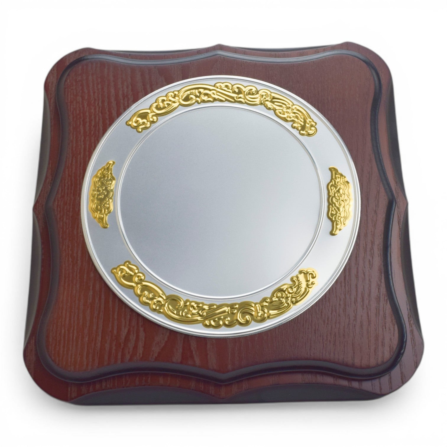 WOODEN TROPHY WITH ROUND PLATE WITH WOODEN BOX H-7