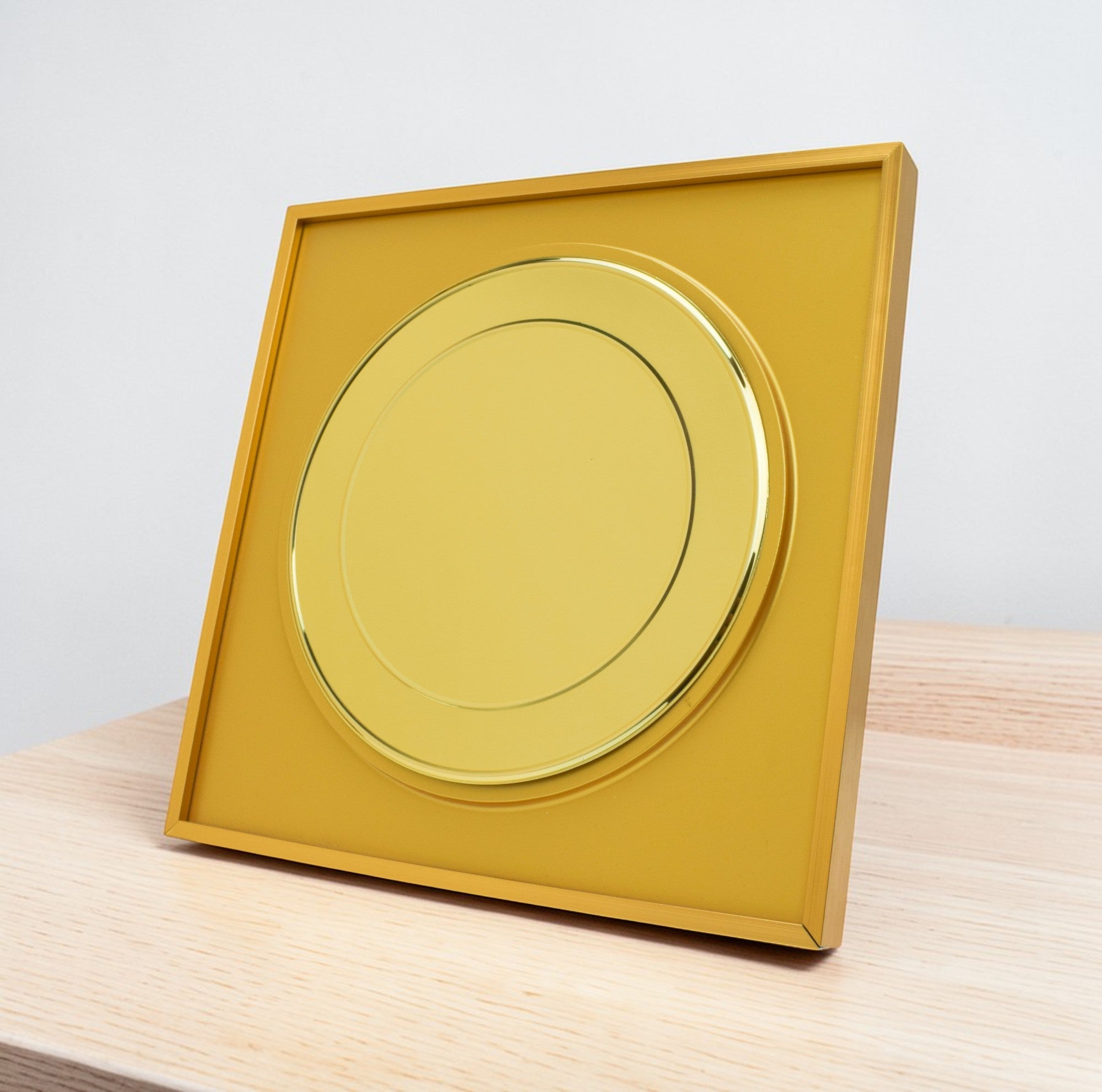 METAL SQUIRE FRAME WITH ROUND PLATE TROPHY WITH CARDBOARD BOX  ( H-12 )