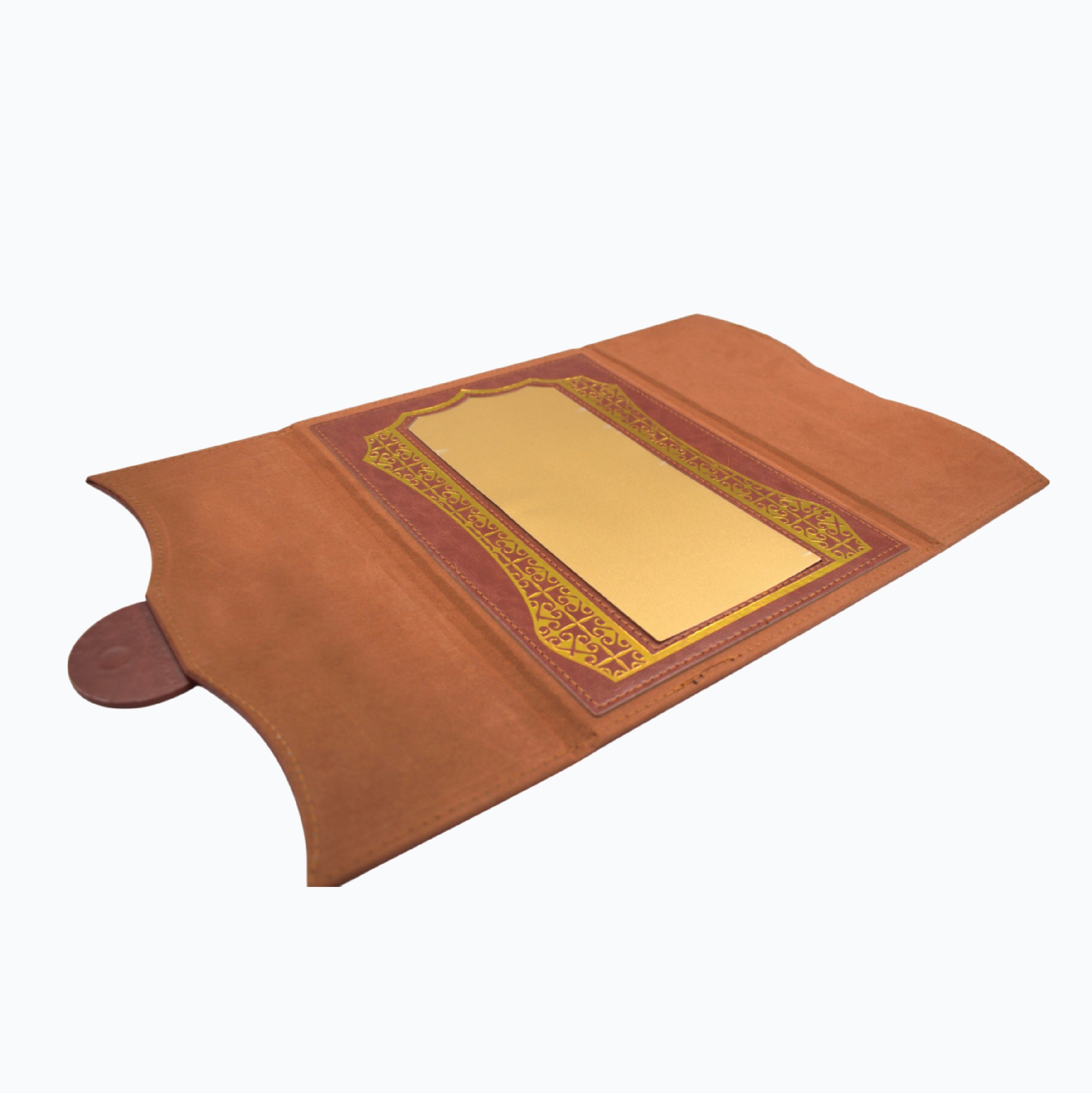 A4 BROWN CERTIFICATE FOLDER WITH GOLD PLATE – CUSTOM PRINTABLE AWARD  ( H-2  )