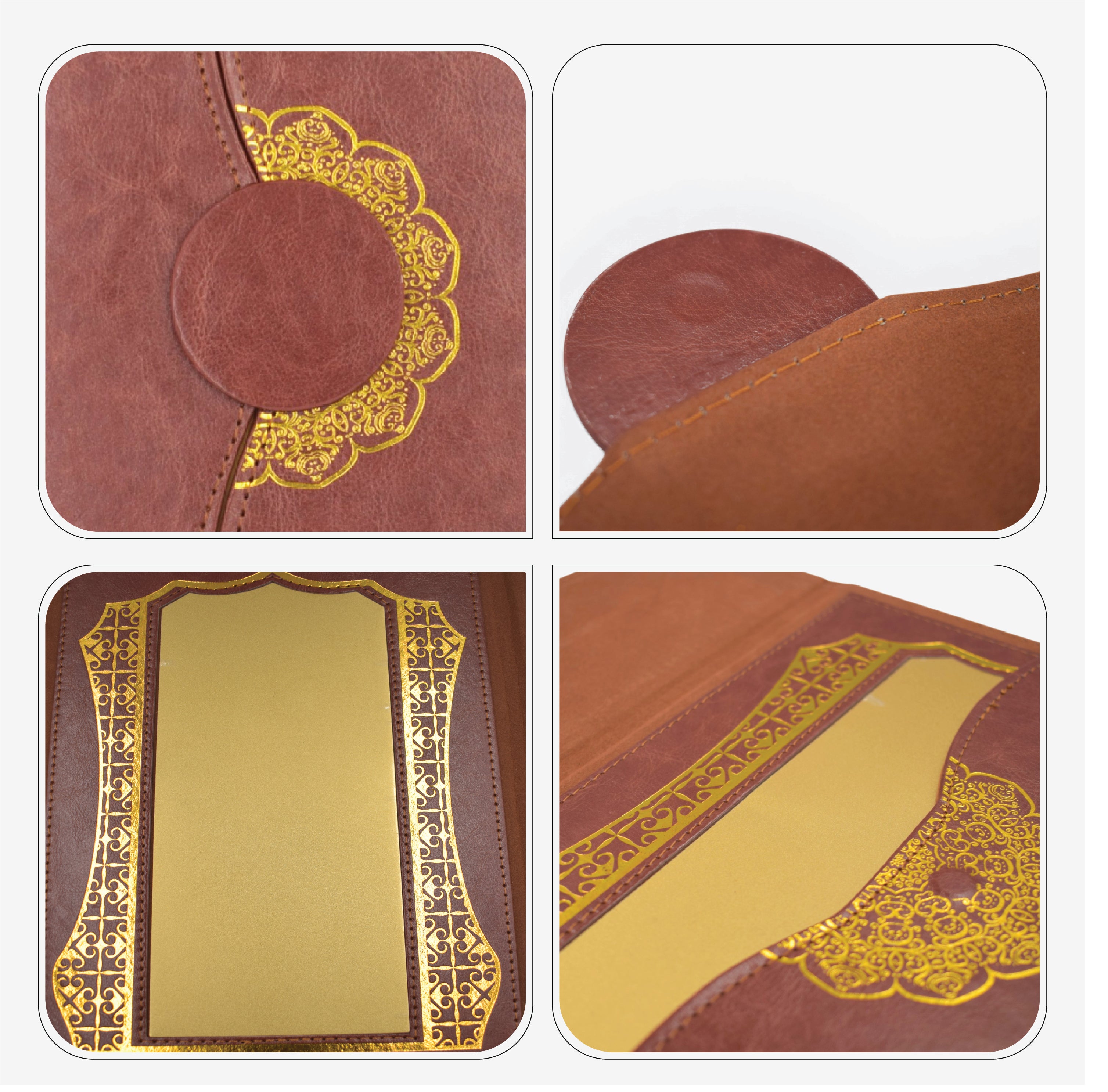 A4 BROWN CERTIFICATE FOLDER WITH GOLD PLATE – CUSTOM PRINTABLE AWARD  ( H-2  )