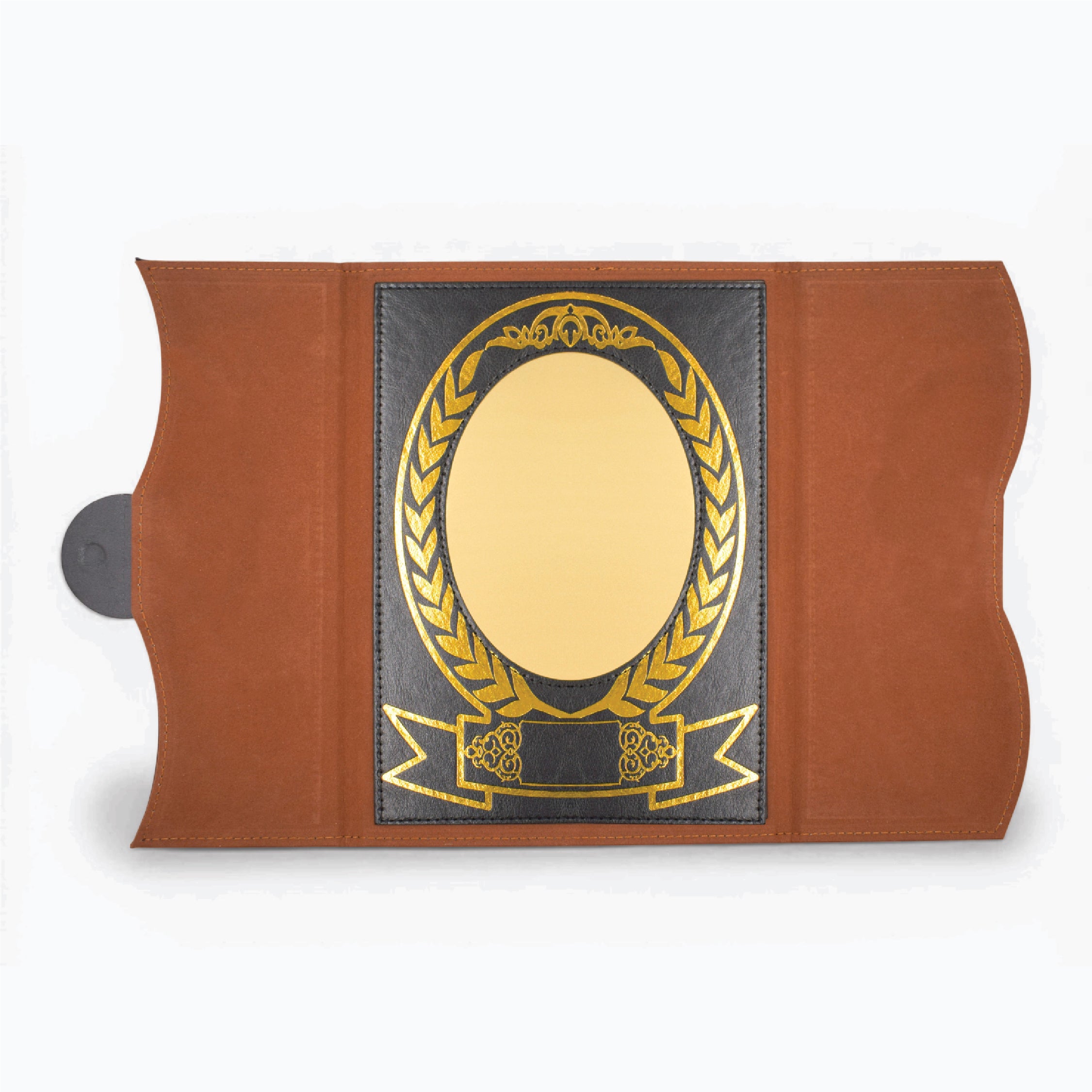 A4 BLACK CERTIFICATE FOLDER WITH GOLD PLATE – CUSTOM PRINTABLE AWARD  ( H-8 A&B )