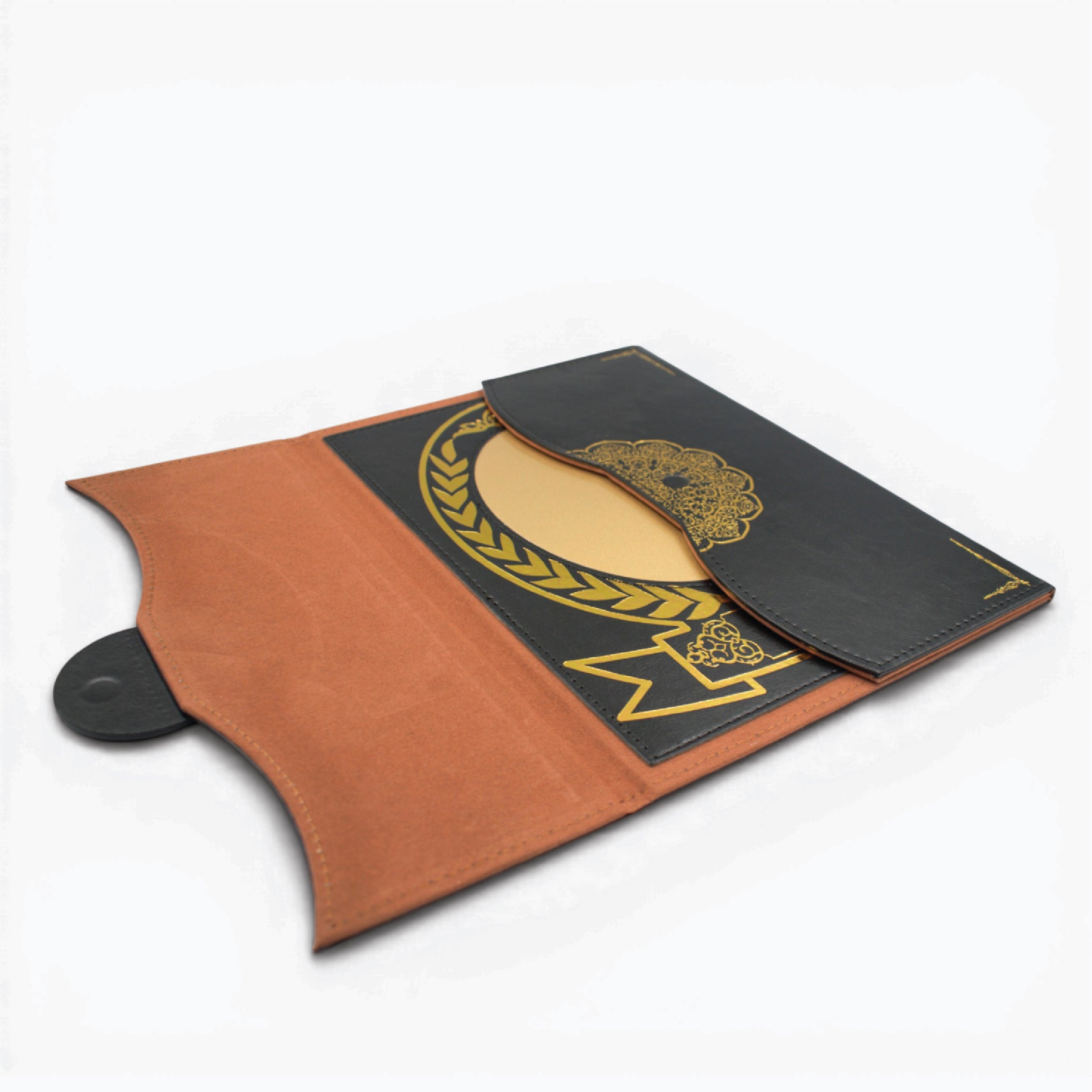 A4 BLACK CERTIFICATE FOLDER WITH GOLD PLATE – CUSTOM PRINTABLE AWARD  ( H-8 A&B )