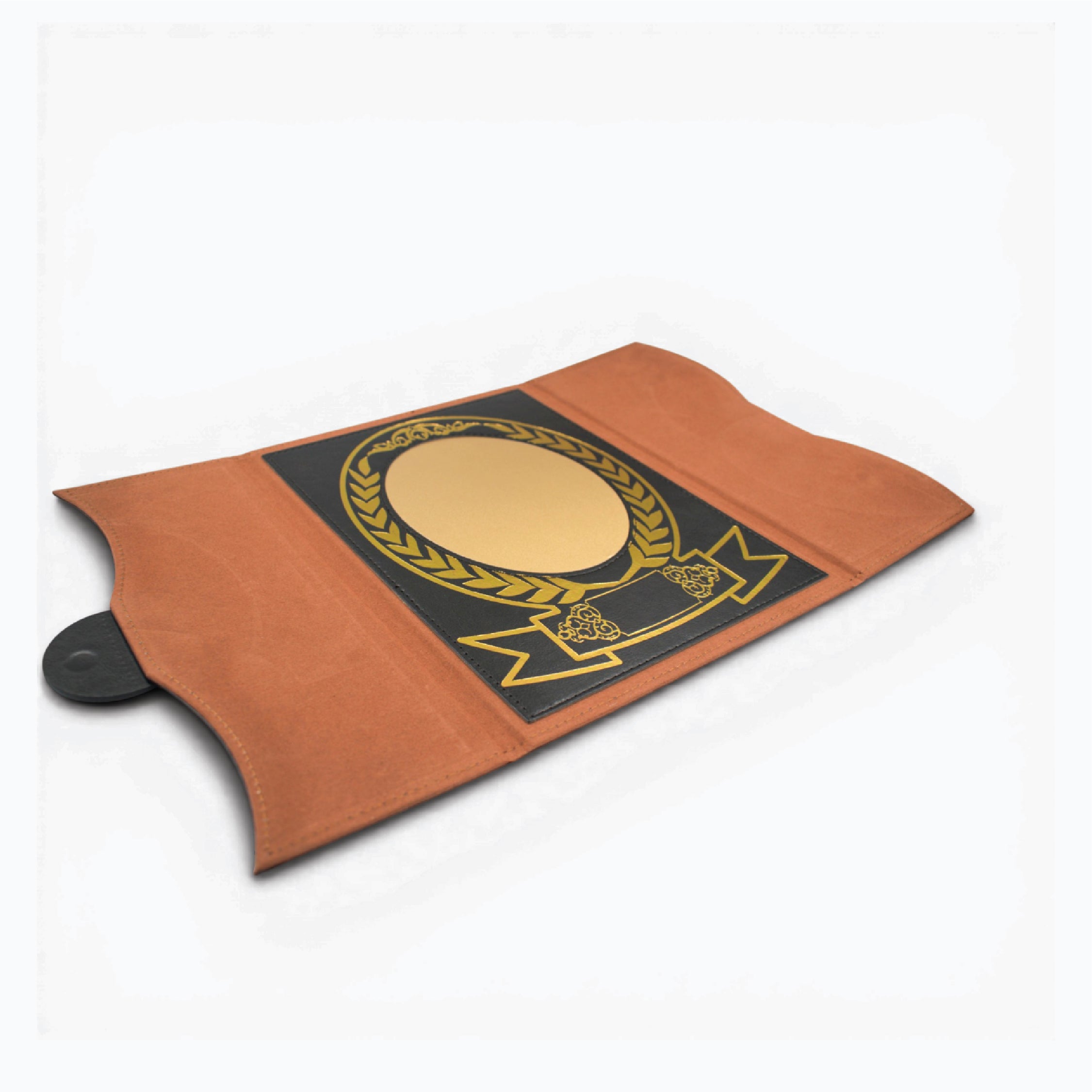 A4 BLACK CERTIFICATE FOLDER WITH GOLD PLATE – CUSTOM PRINTABLE AWARD  ( H-8 A&B )