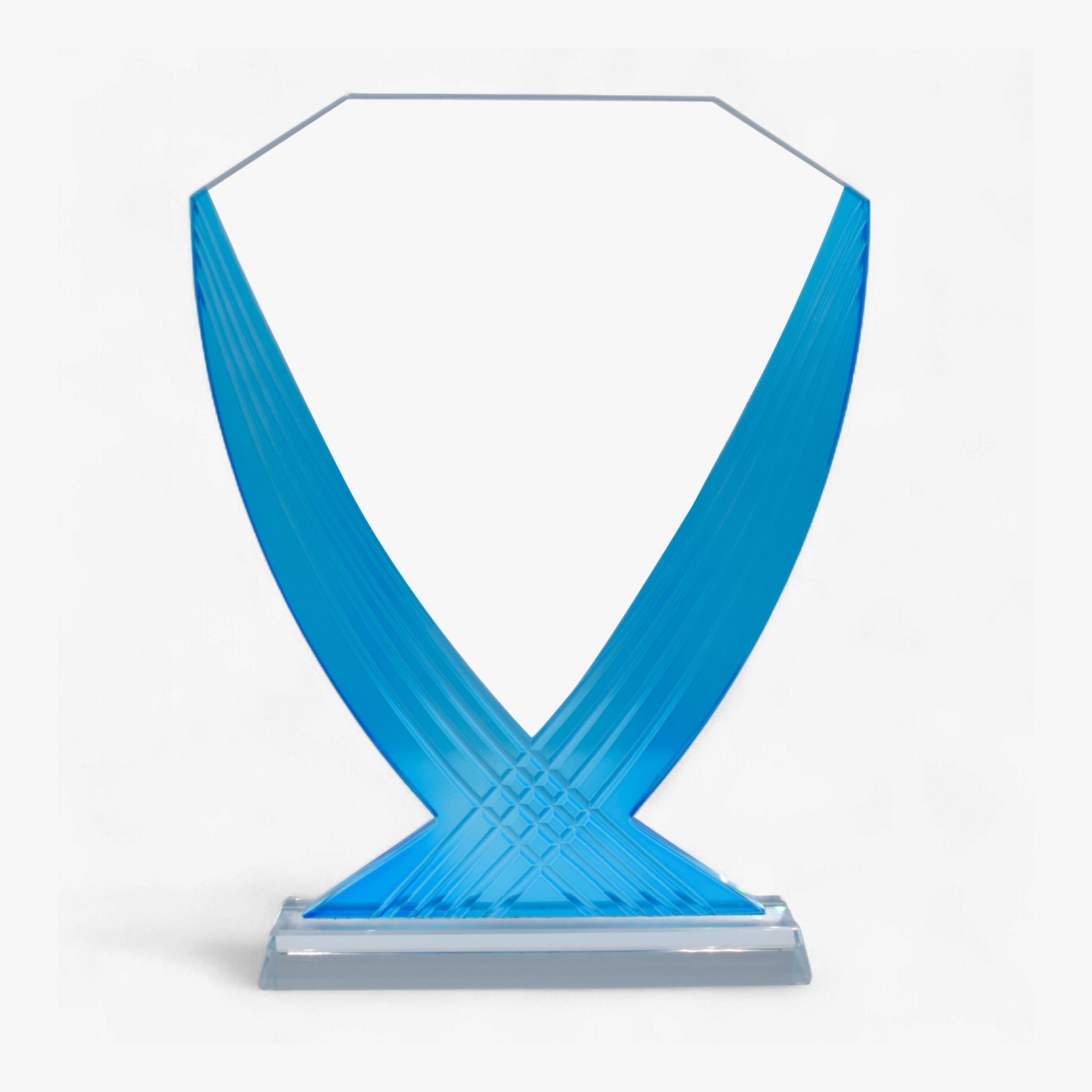 BLUE CROSSWAVE LINE CRYSTAL TROPHY ( HK 290 )
