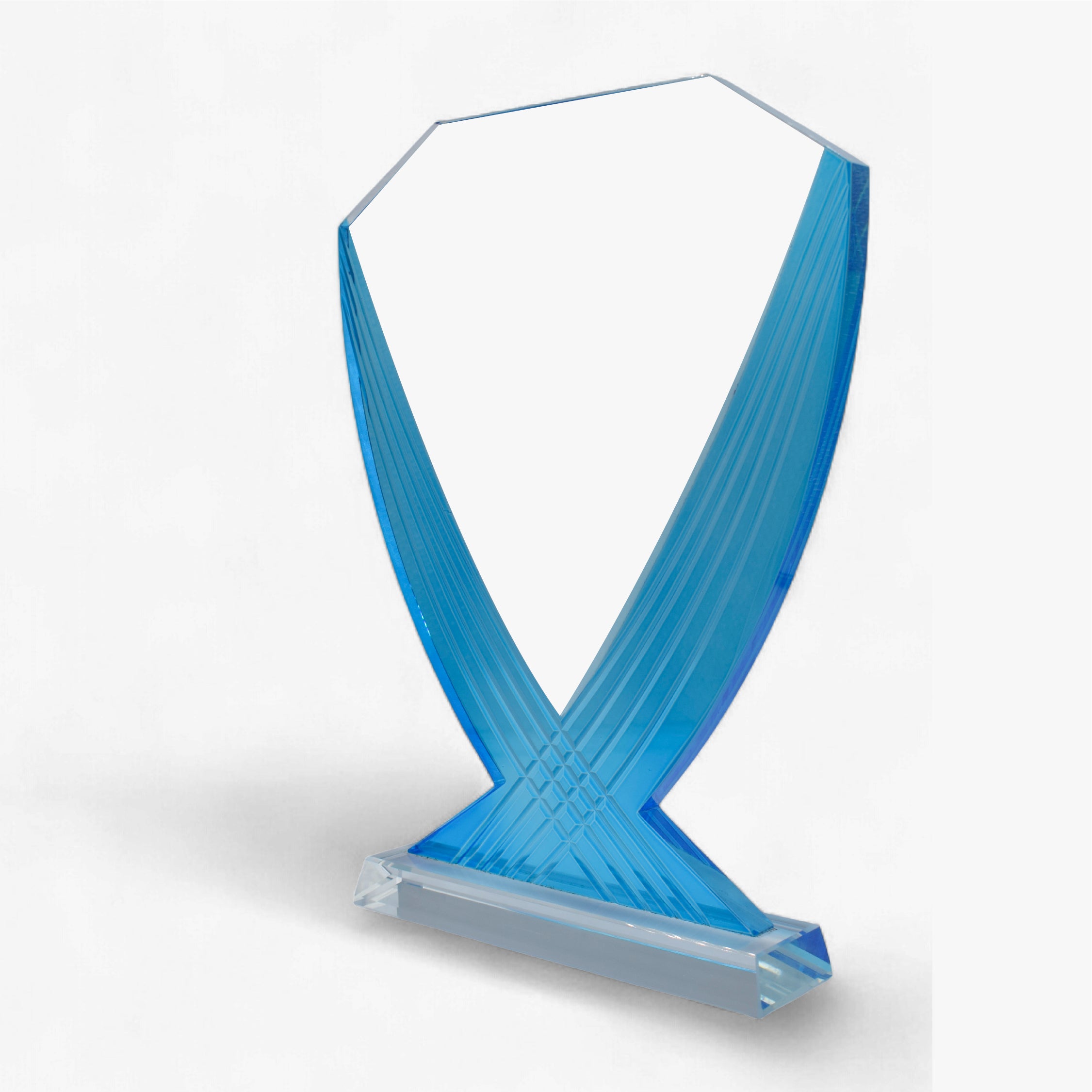 BLUE CROSSWAVE LINE CRYSTAL TROPHY ( HK 290 )