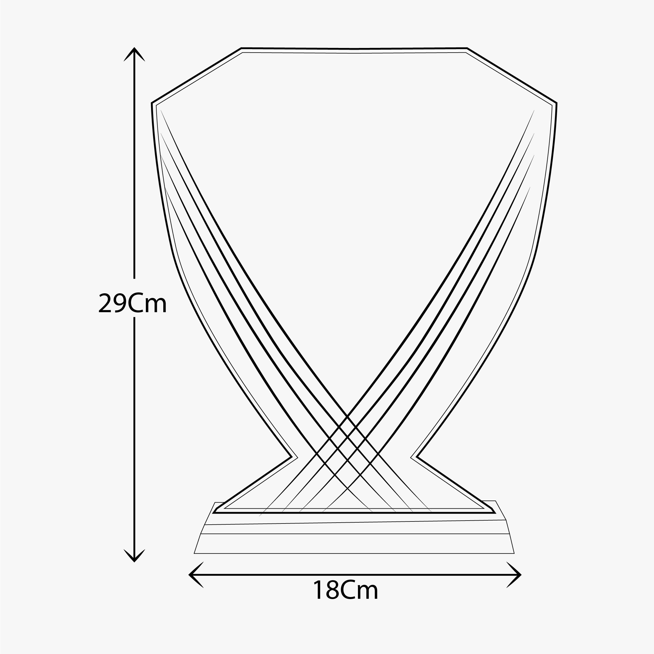BLUE CROSSWAVE LINE CRYSTAL TROPHY ( HK 290 )