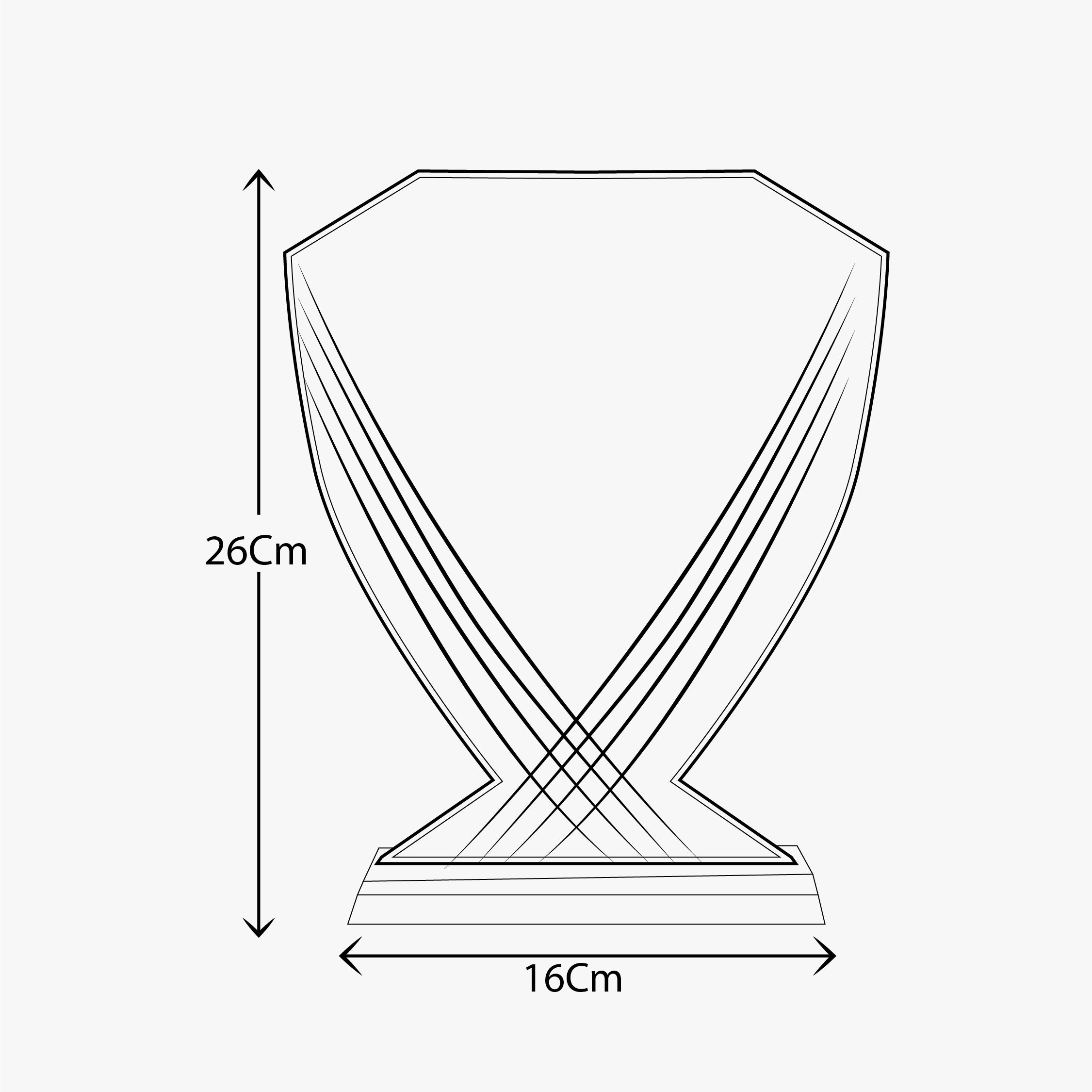 BLUE CROSSWAVE LINE CRYSTAL TROPHY ( HK 290 )