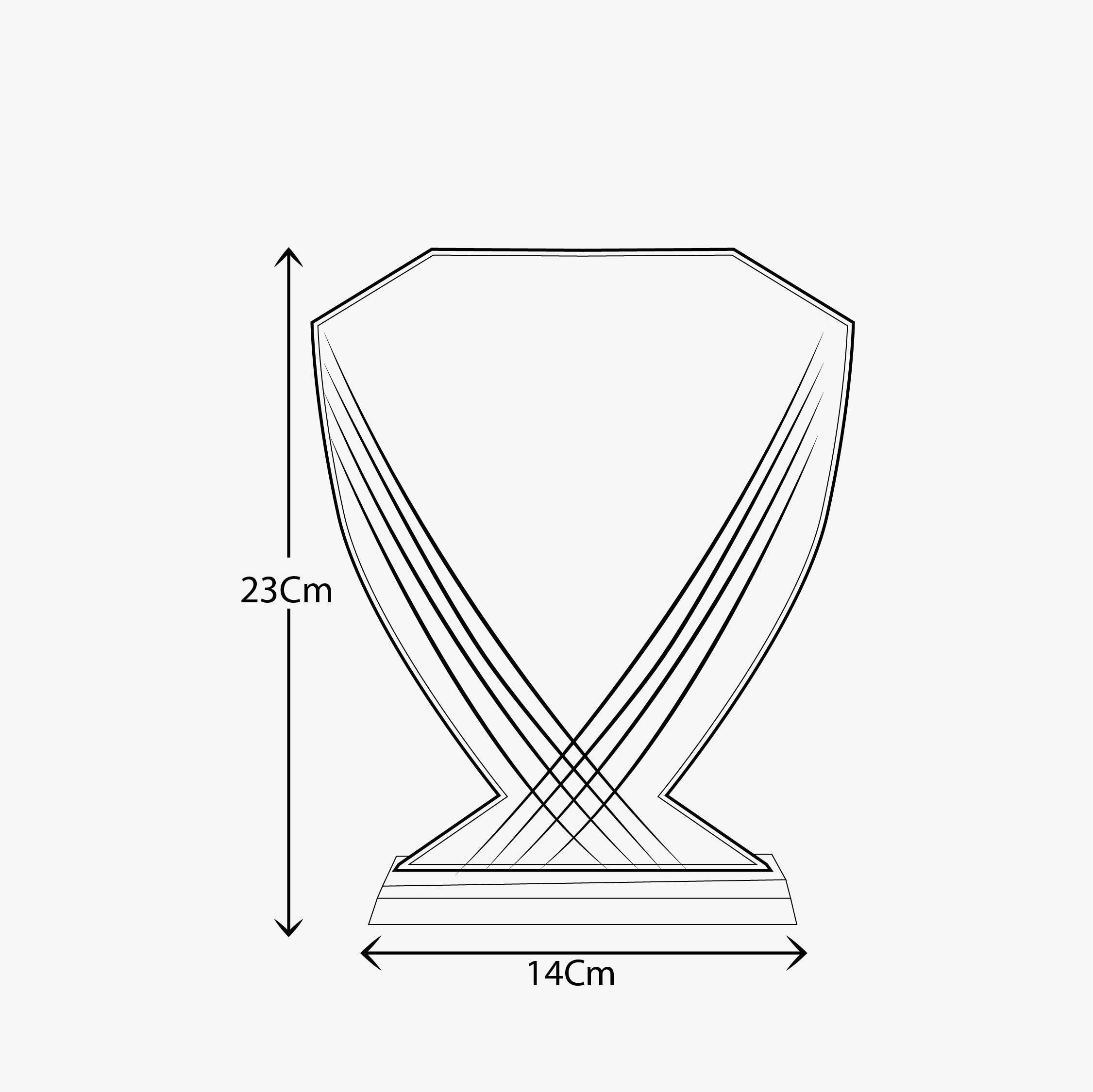 BLUE CROSSWAVE LINE CRYSTAL TROPHY ( HK 290 )