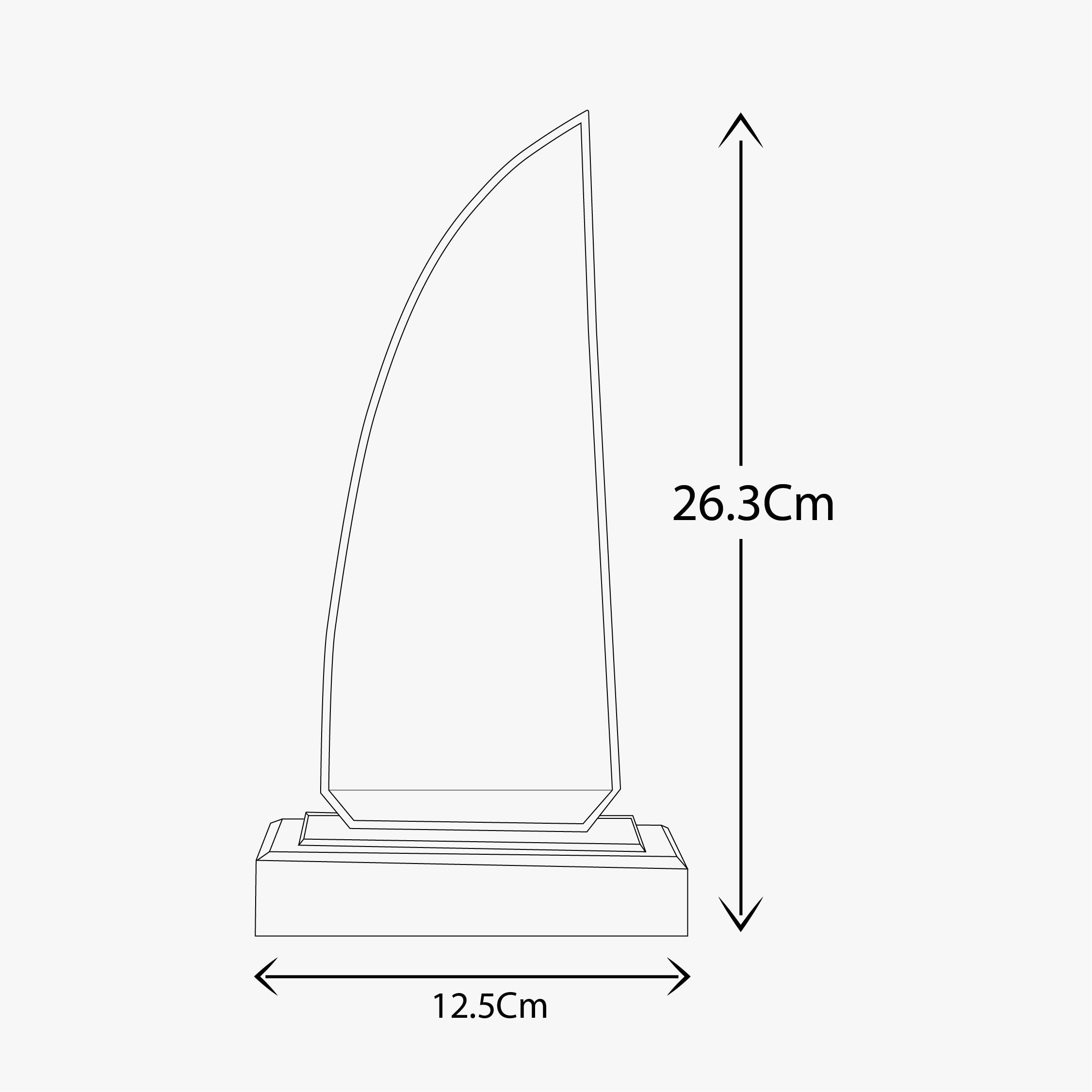 WOODEN BASE SAIL‑SHAPE CRYSTAL  AWARD TROPHY ( HK-42 )