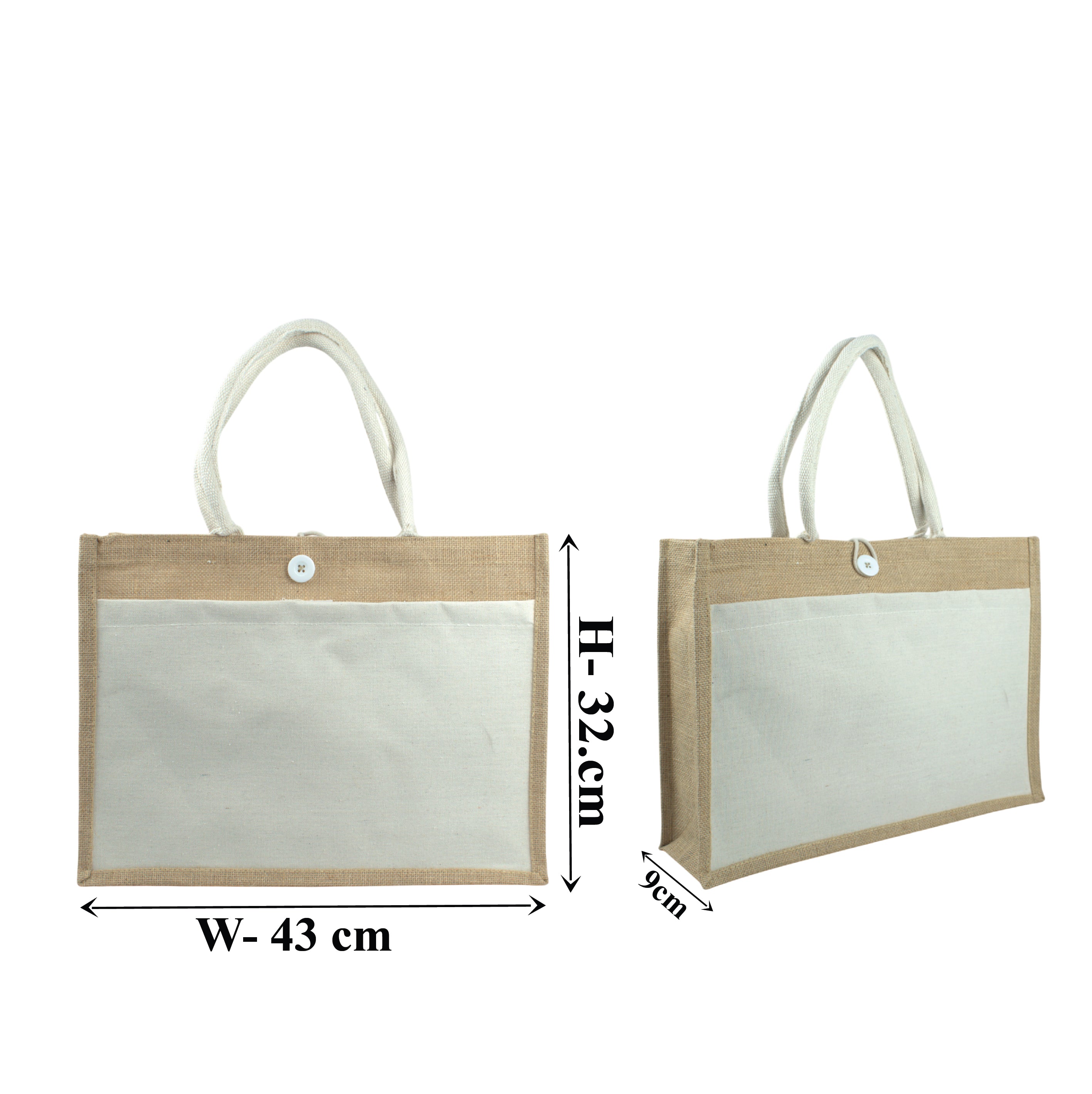 Jute Bags with Cotton Pocket