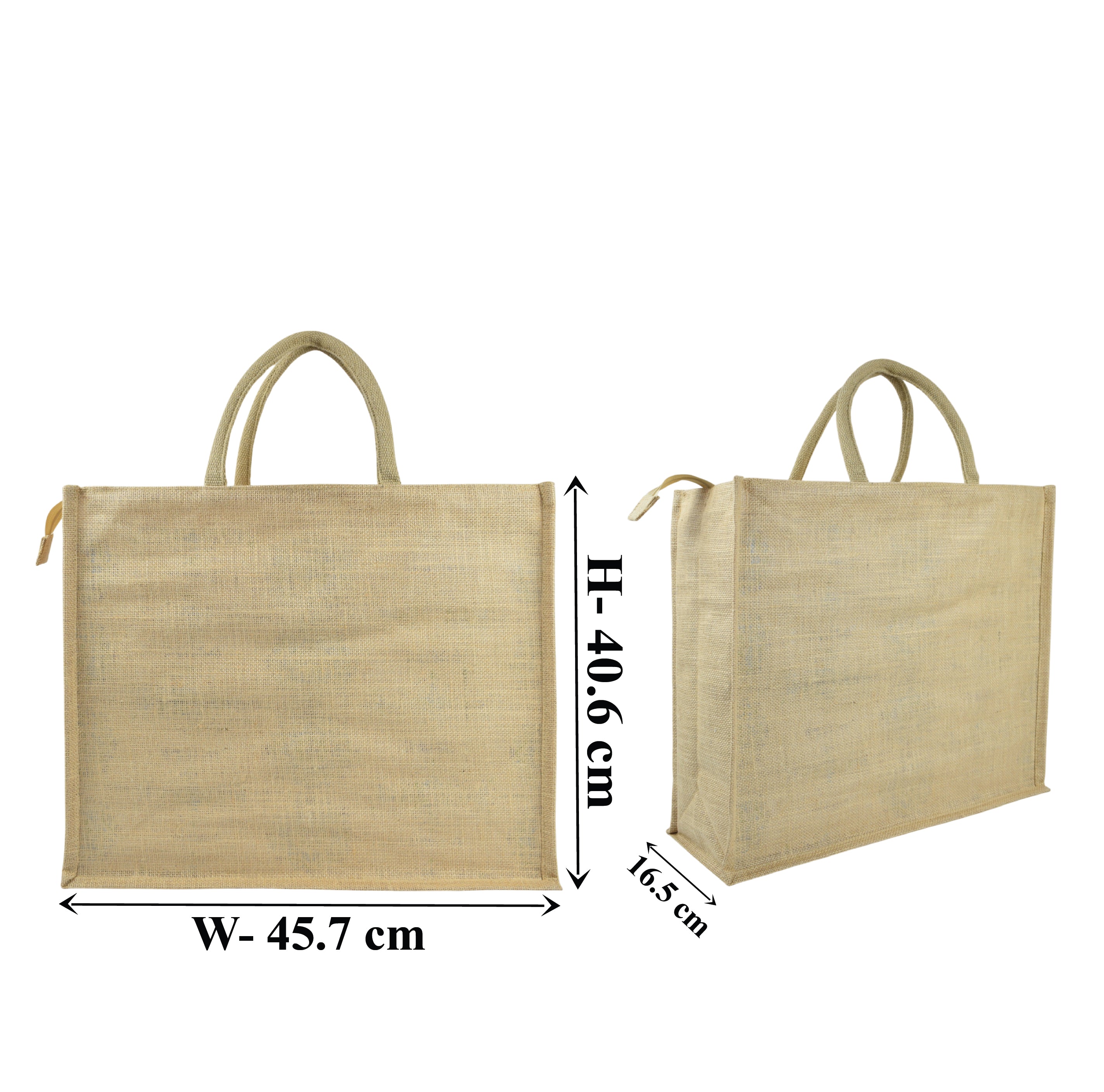 Jute Bag with Zipper Horizontal