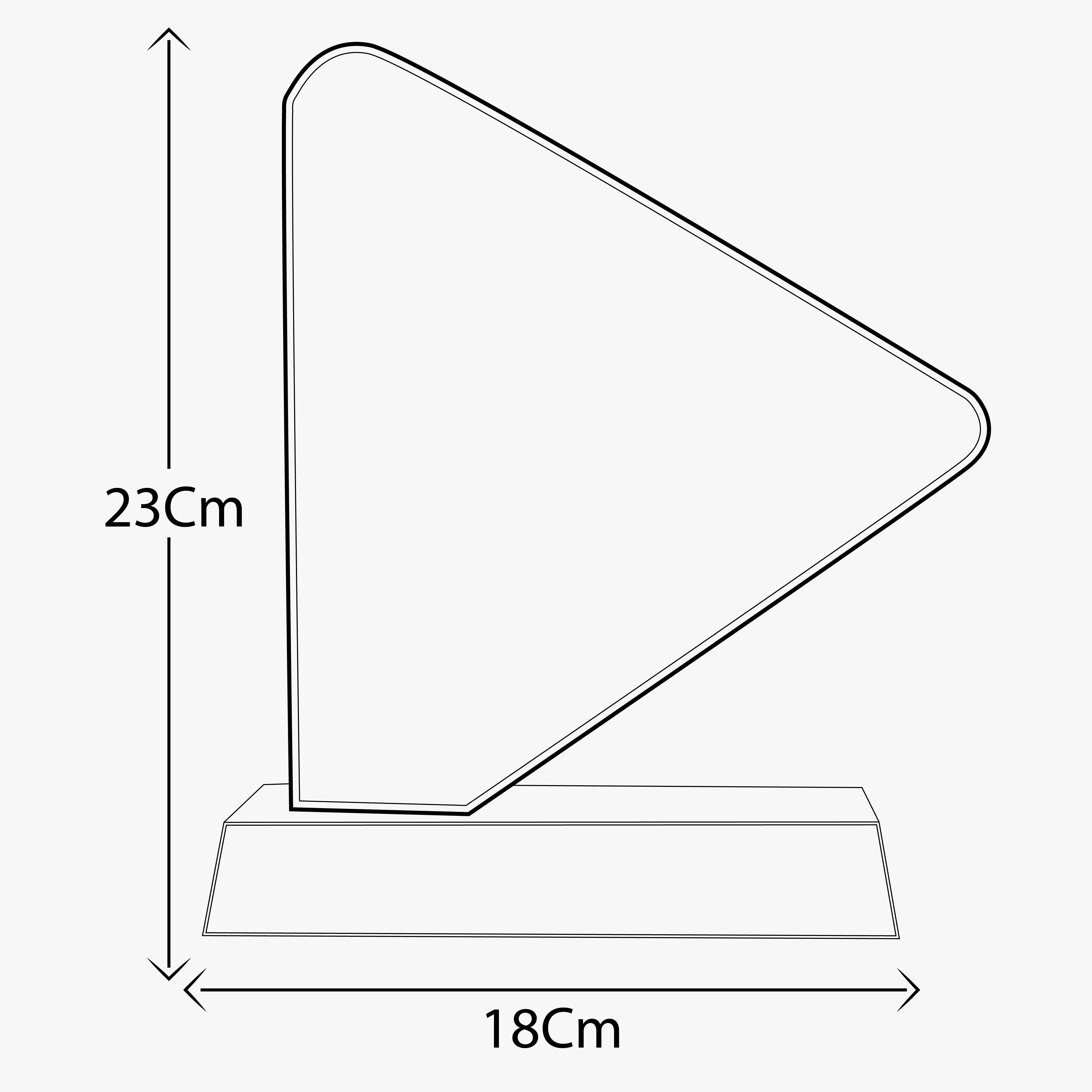 TRIANGULAR SHAPED CRYSTAL TROPHY AWARD-LS24074