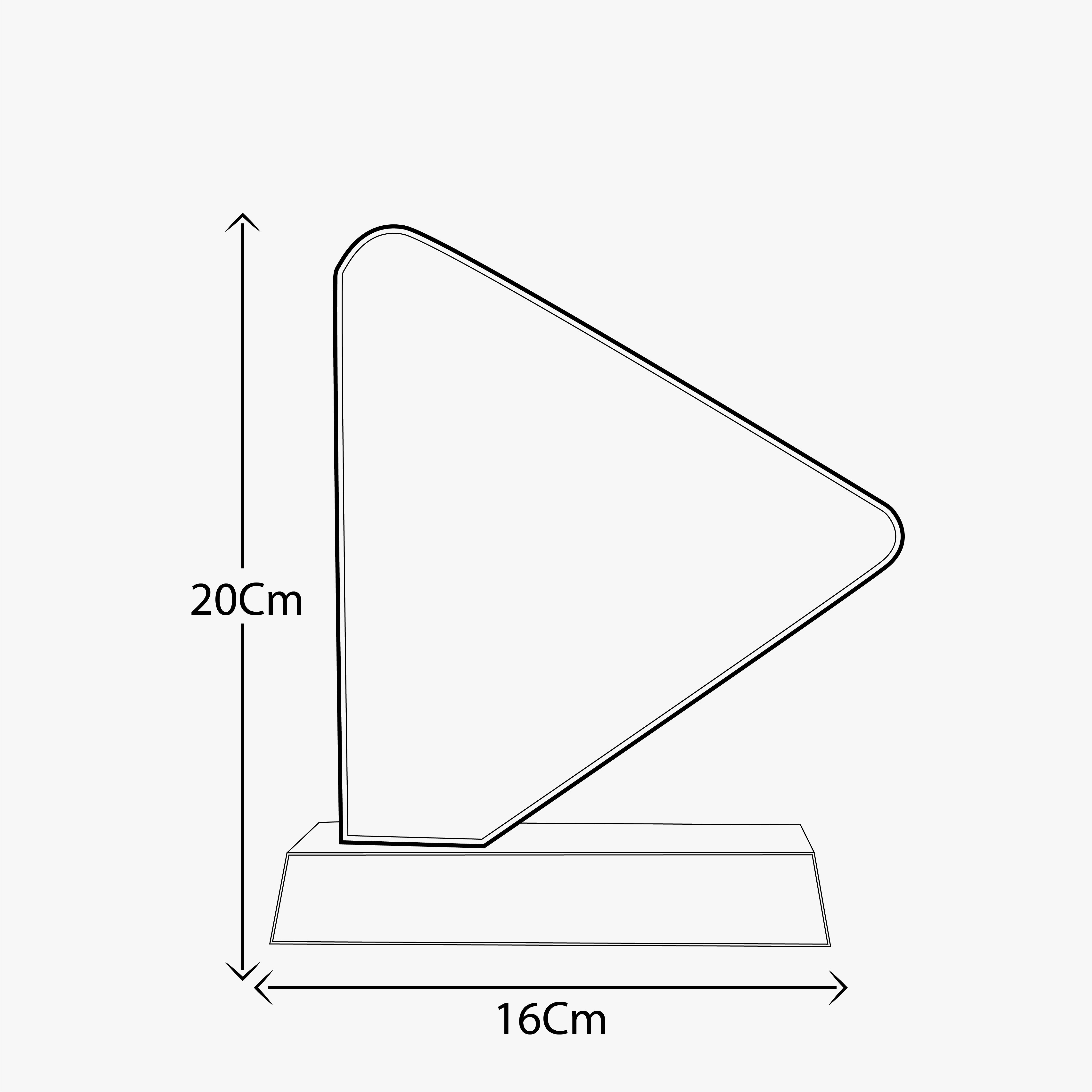 TRIANGULAR SHAPED CRYSTAL TROPHY AWARD-LS24074