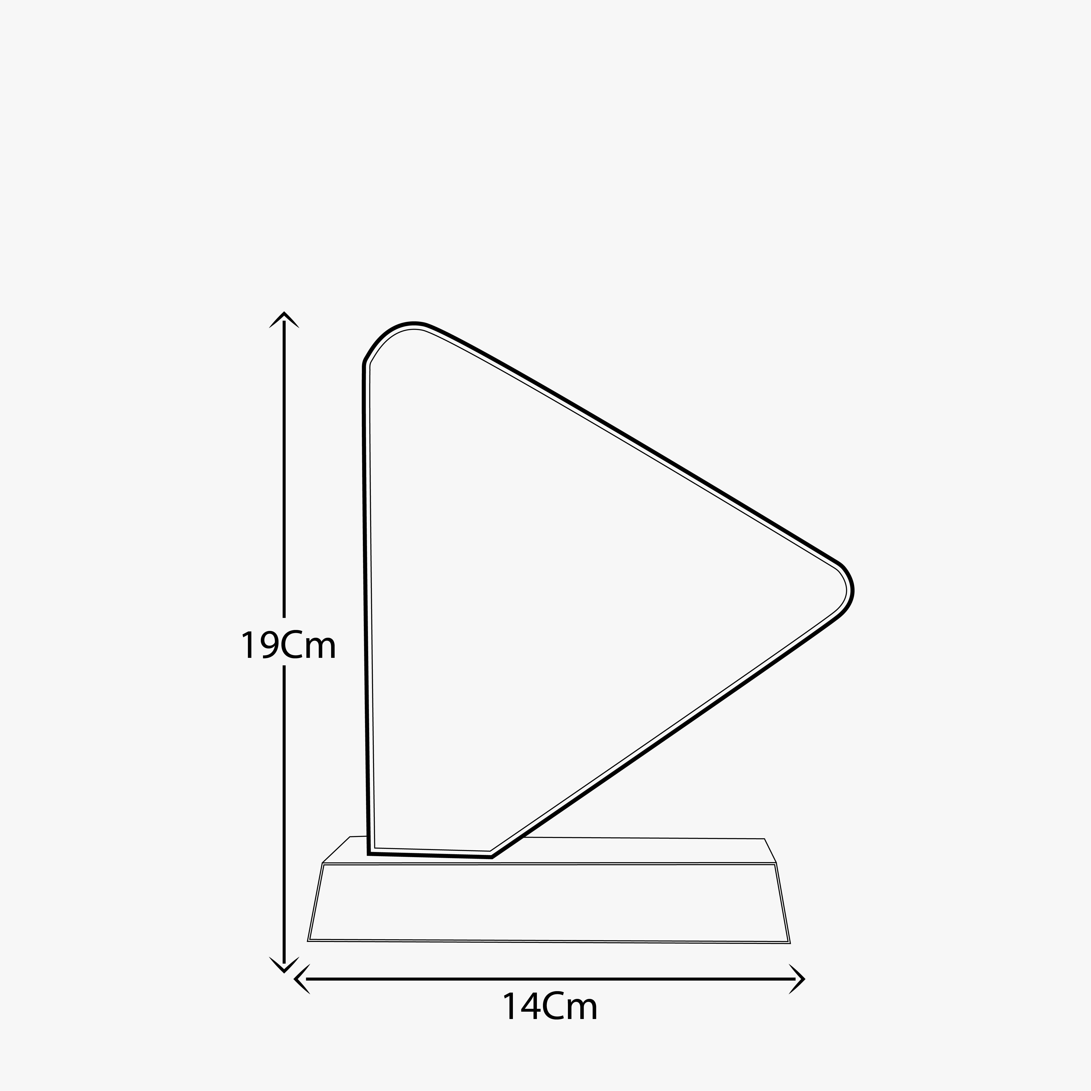 TRIANGULAR SHAPED CRYSTAL TROPHY AWARD-LS24074